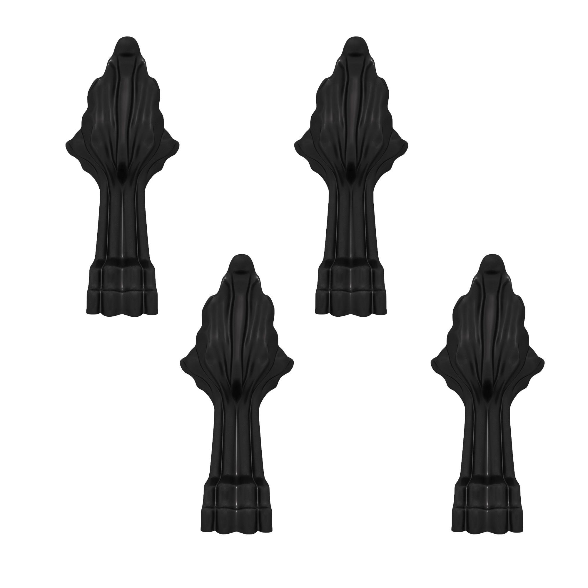 GoodHome Emba Black Metal & plastic Bath feet, Pack of 4