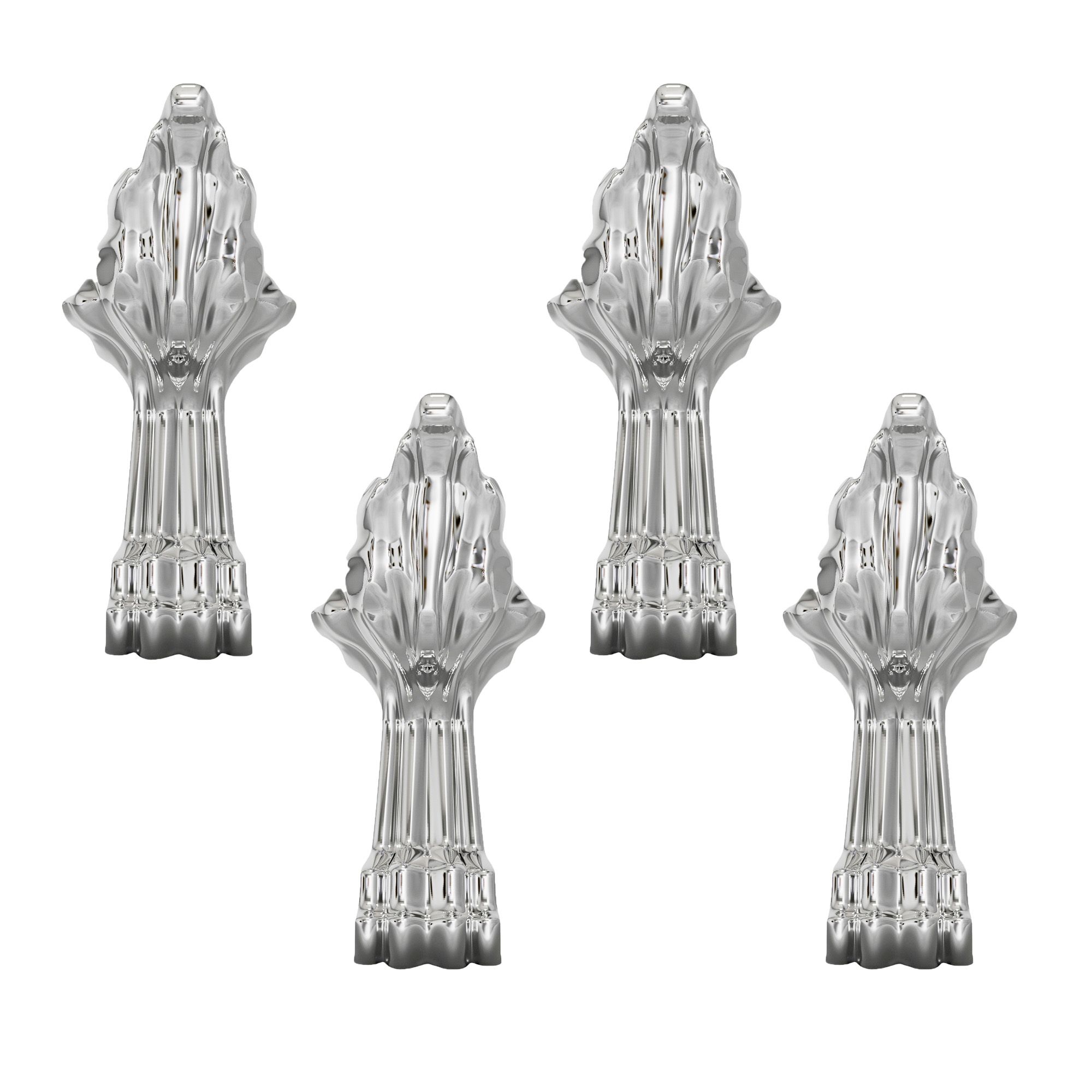 GoodHome Emba Chrome effect Metal & plastic Bath feet, Pack of 4