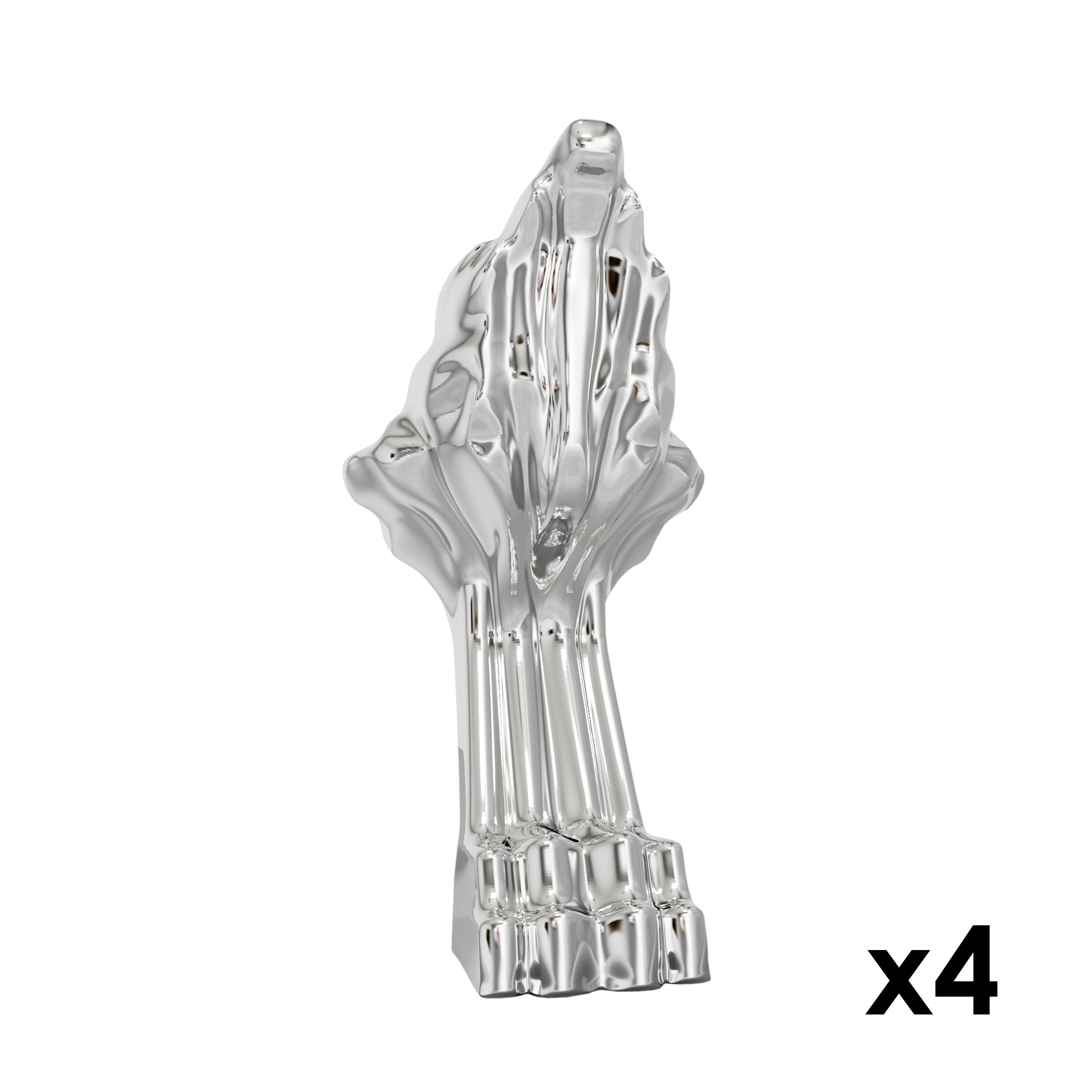 GoodHome Emba Chrome effect Metal & plastic Bath feet, Pack of 4