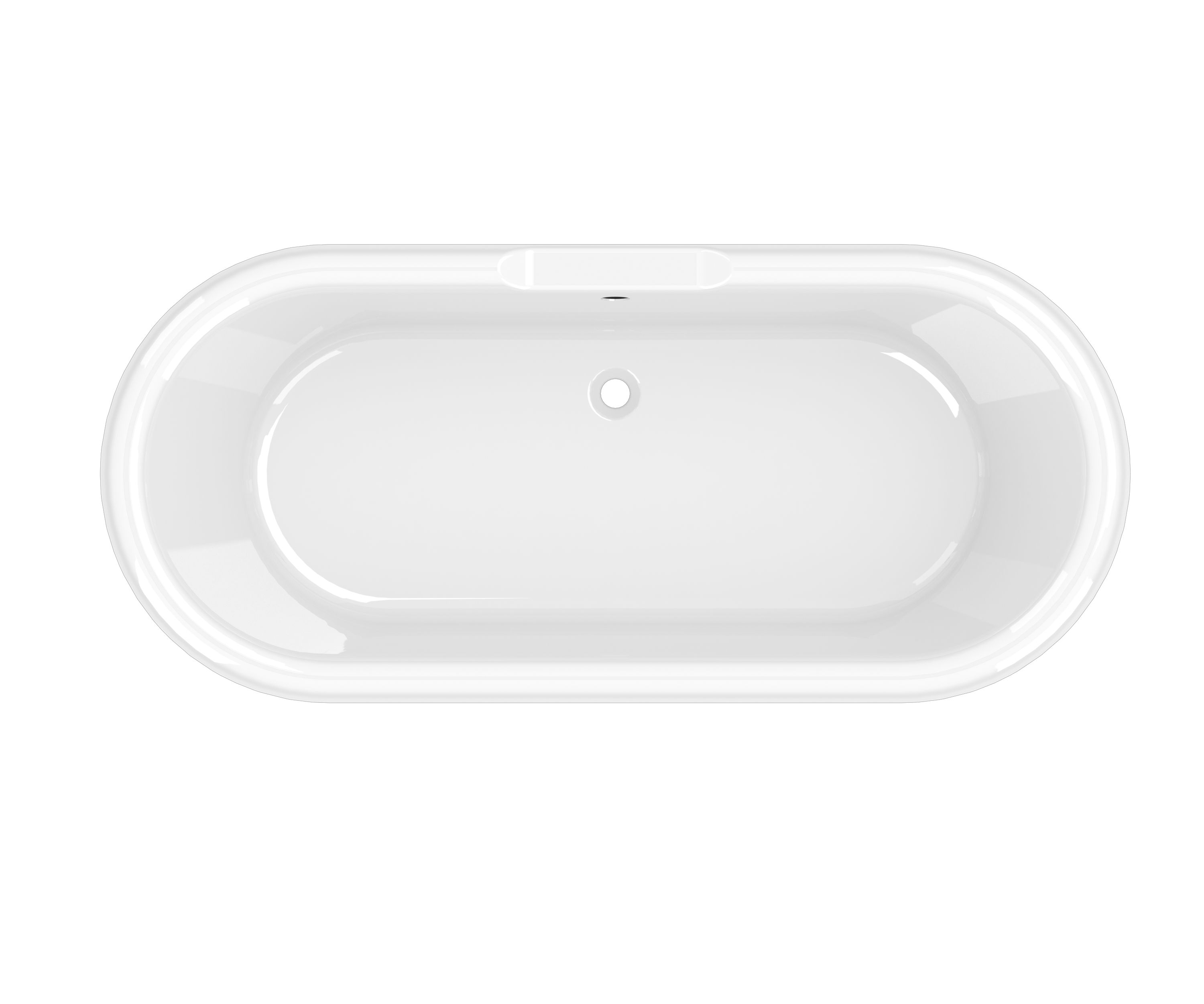 GoodHome Emba Matt Black Acrylic Freestanding Roll-top Double ended Bath (L)1700mm (W)800mm