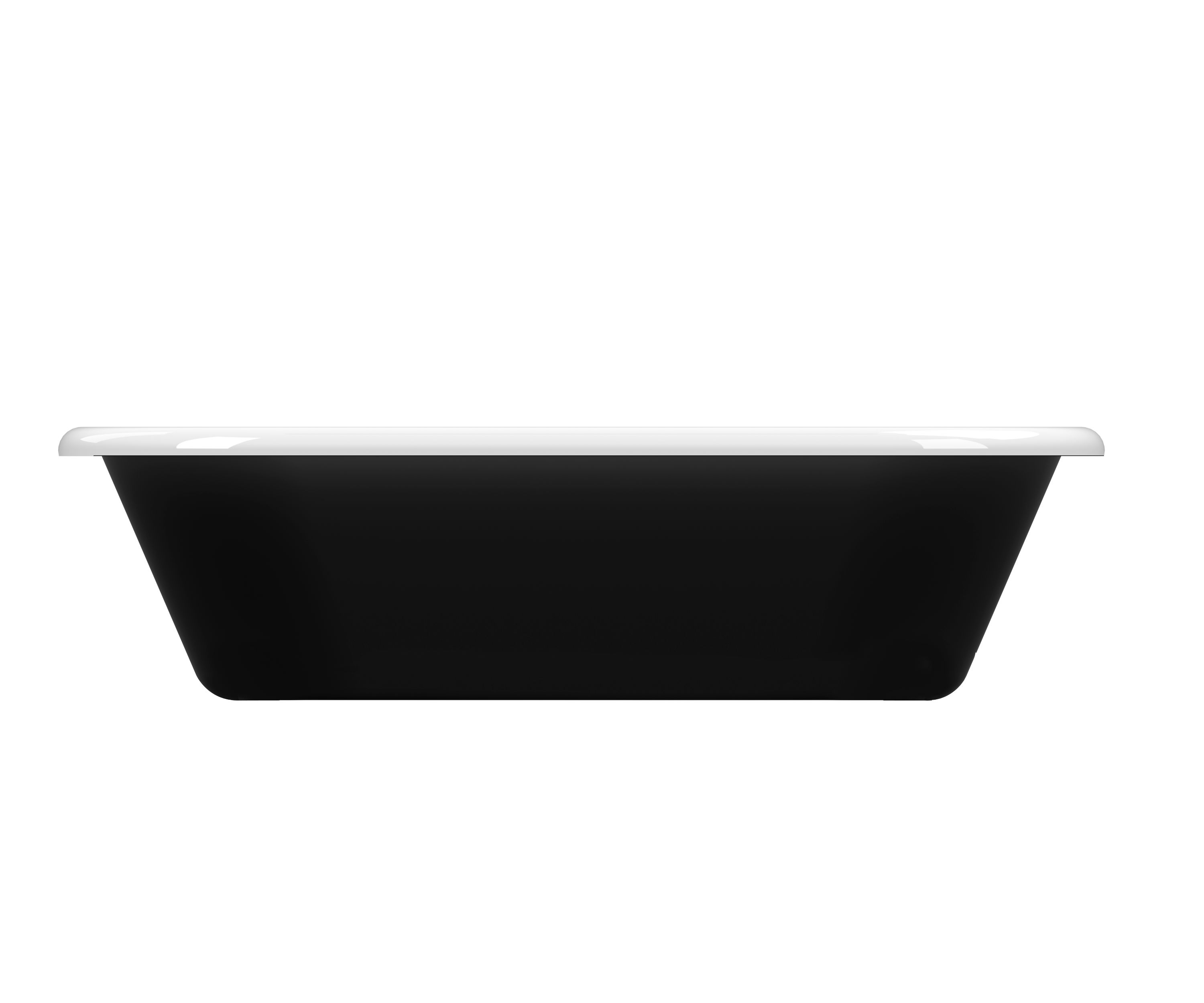 GoodHome Emba Matt Black Acrylic Freestanding Roll-top Double ended Bath (L)1700mm (W)800mm