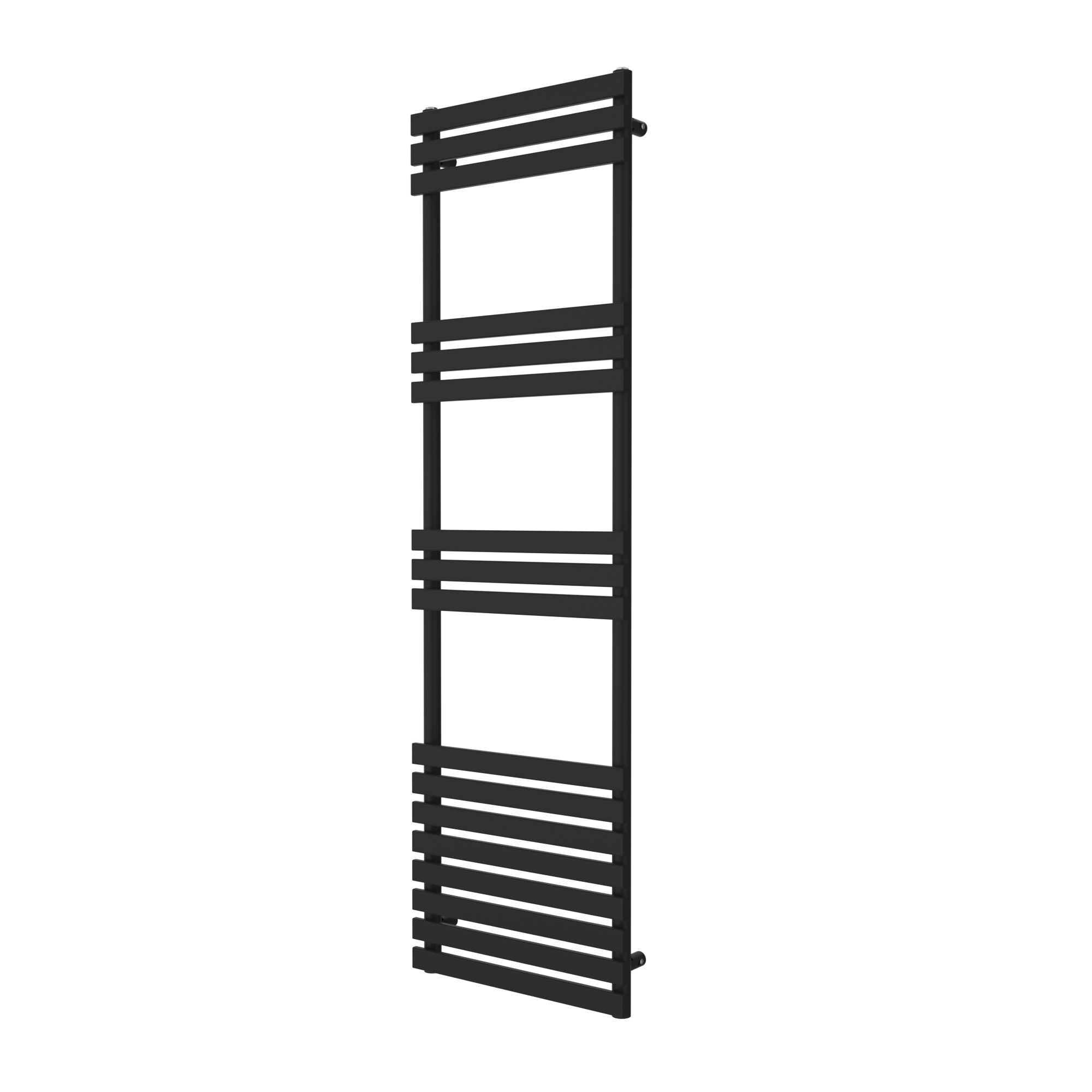 GoodHome Emsworth, Black Vertical Flat Towel radiator (W)500mm x (H)1700mm