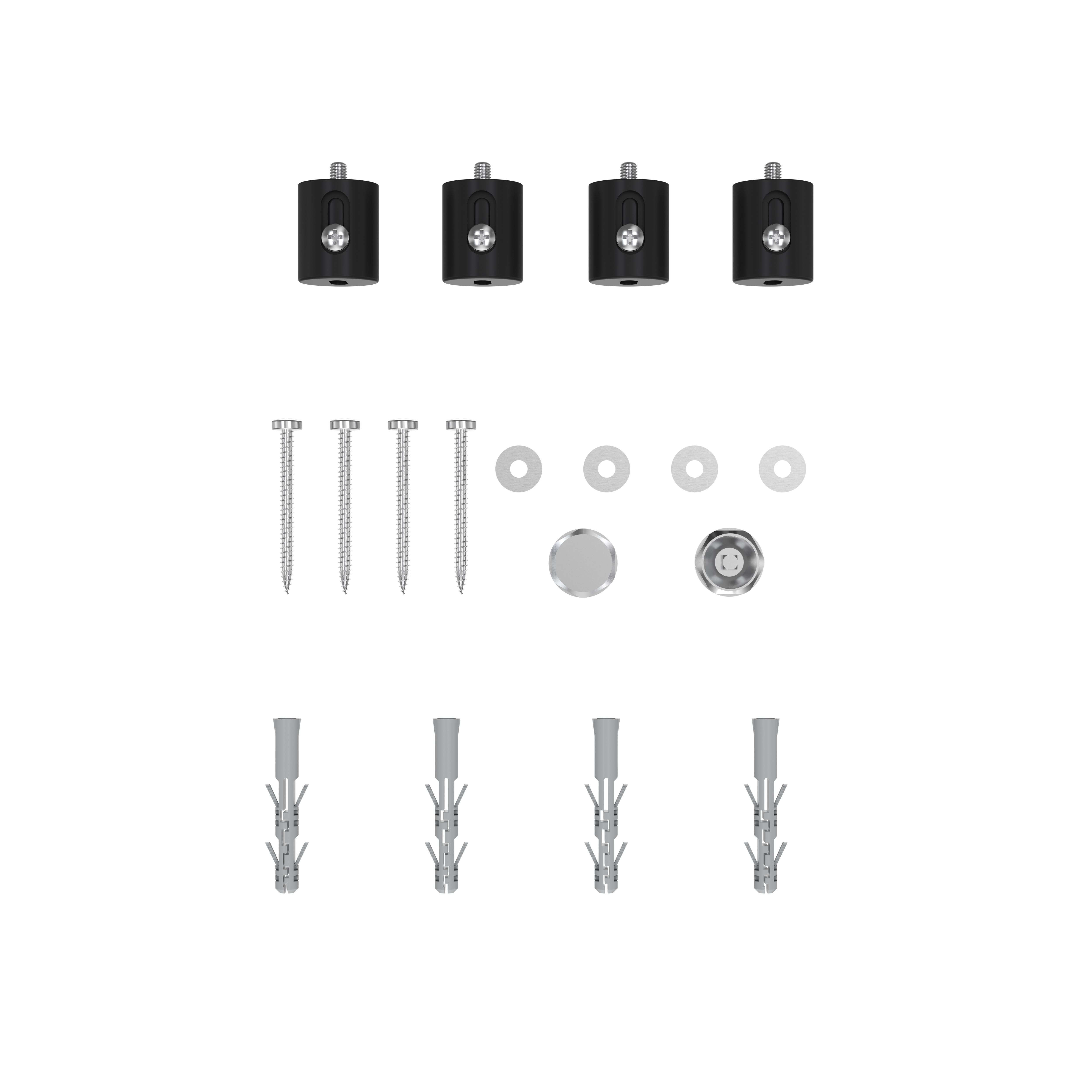 GoodHome Emsworth, Black Vertical Flat Towel radiator (W)500mm x (H)1700mm