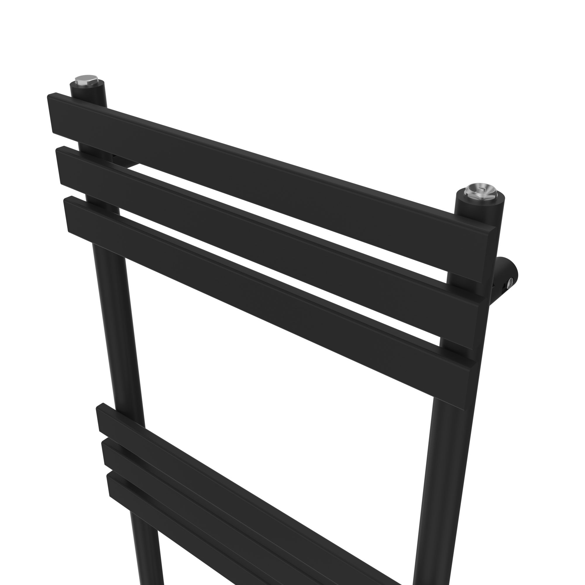 GoodHome Emsworth, Black Vertical Flat Towel radiator (W)500mm x (H)1700mm