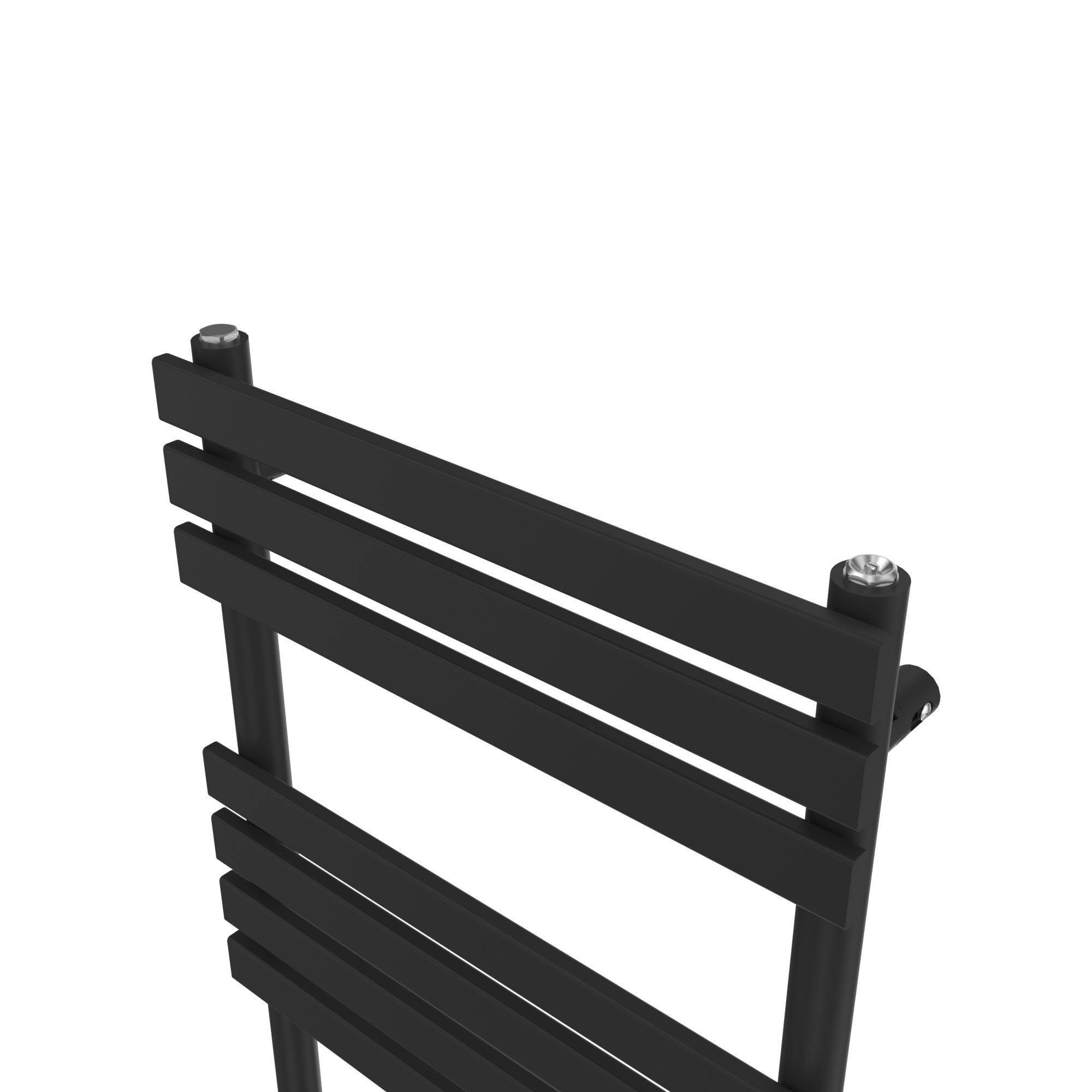 GoodHome Emsworth, Black Vertical Flat Towel radiator (W)500mm x (H)974mm