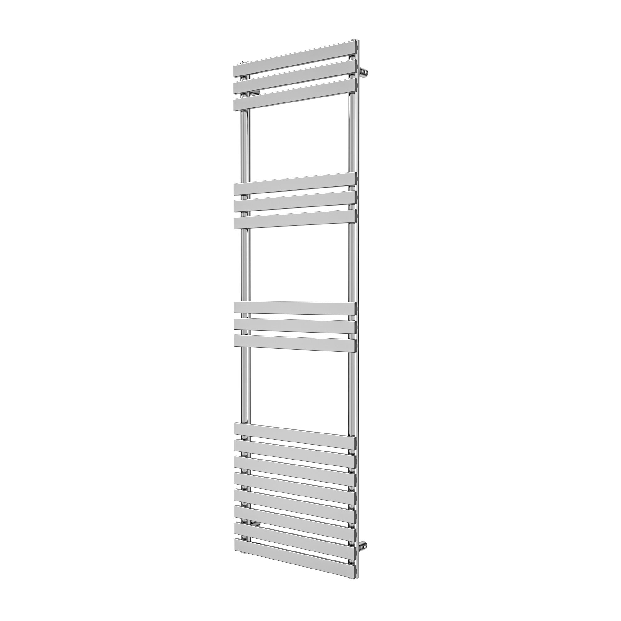 GoodHome Emsworth Chrome effect Vertical Flat Towel radiator (W)500mm x (H)1700mm
