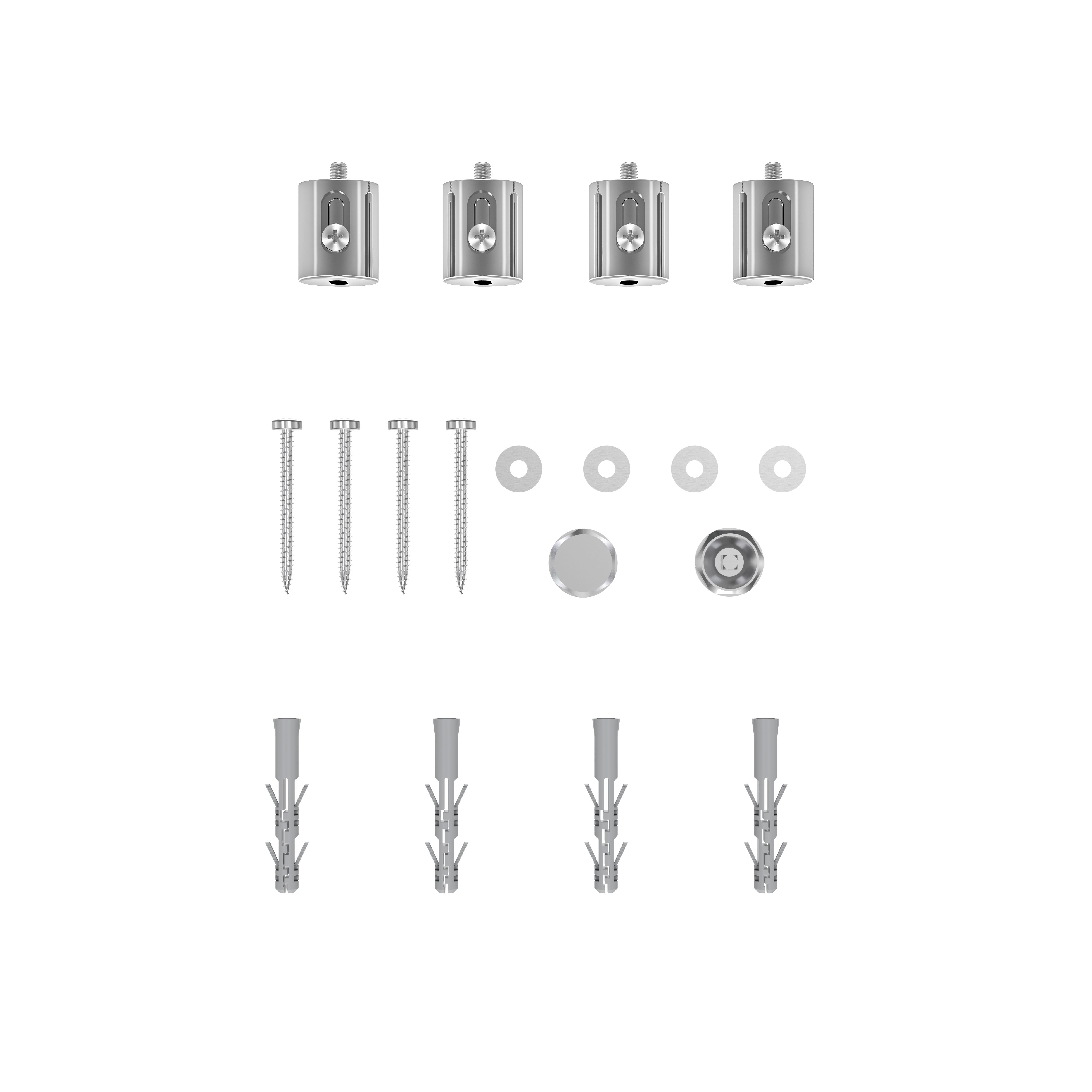GoodHome Emsworth Chrome effect Vertical Flat Towel radiator (W)500mm x (H)1700mm