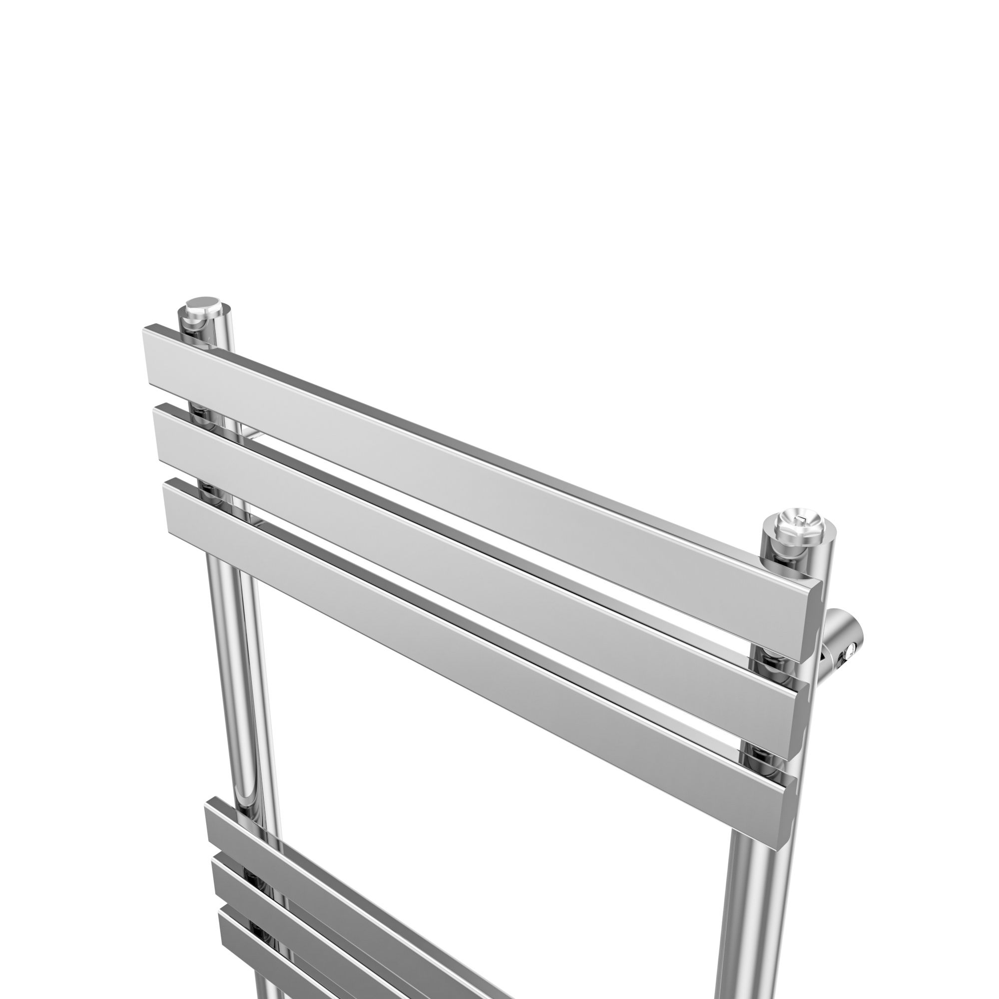 GoodHome Emsworth Chrome effect Vertical Flat Towel radiator (W)500mm x (H)1700mm