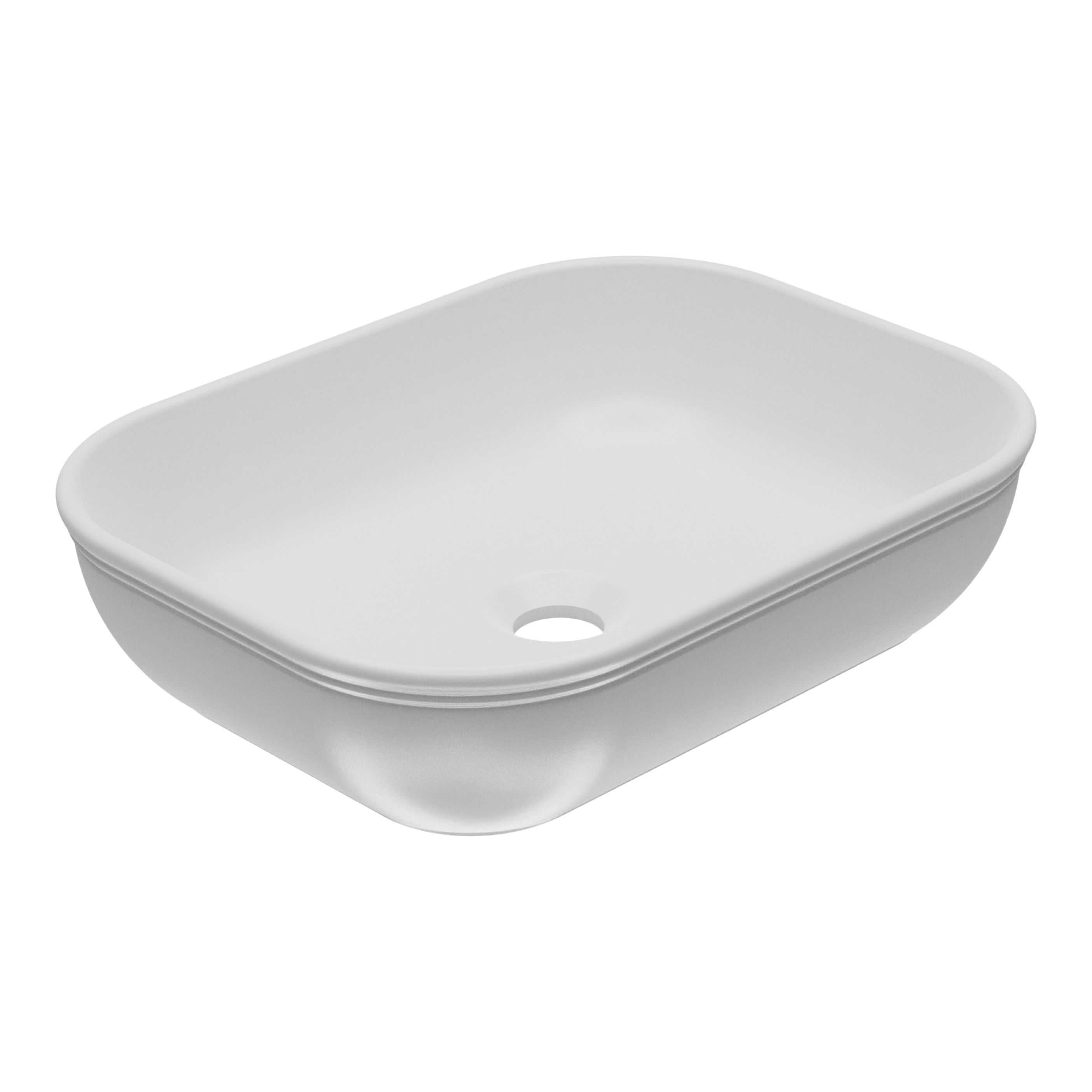 GoodHome Endell Gloss White Rectangular Counter top Basin (W)45cm