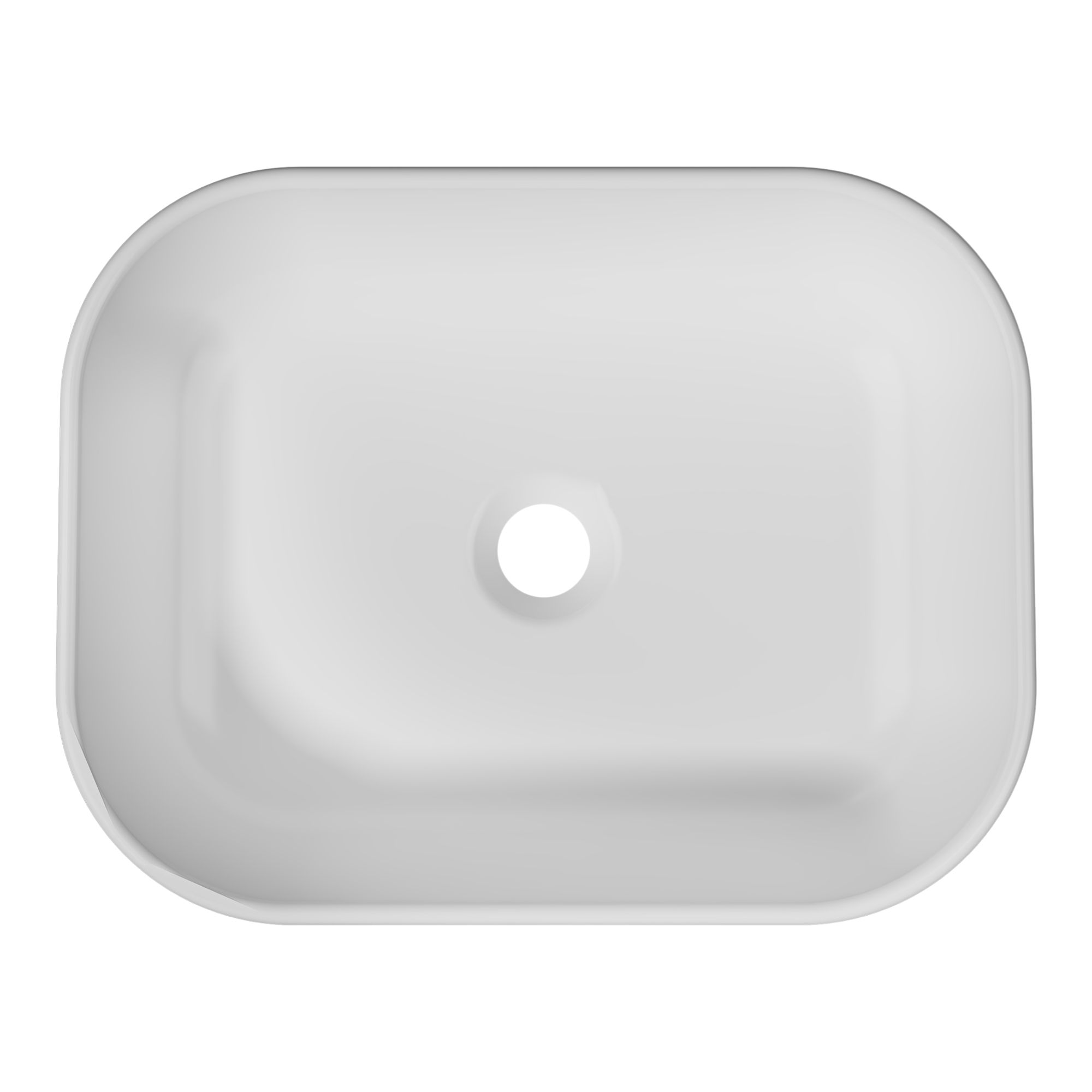 GoodHome Endell Gloss White Rectangular Counter top Basin (W)45cm