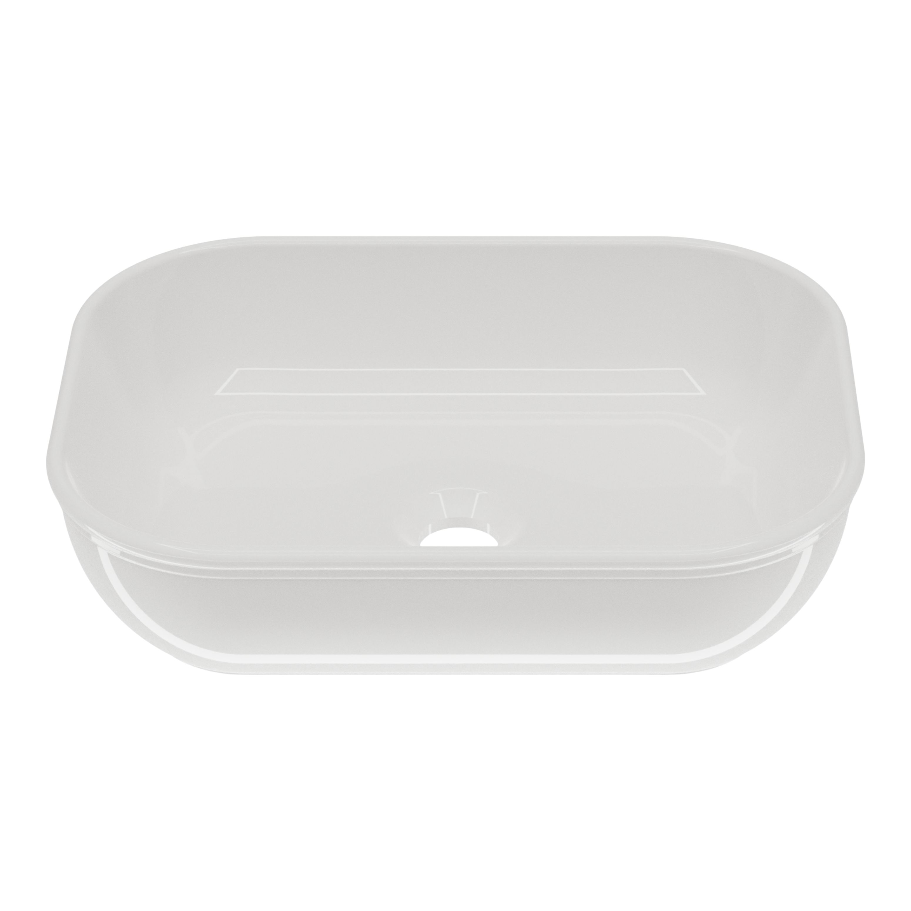 GoodHome Endell Gloss White Rectangular Counter top Basin (W)45cm