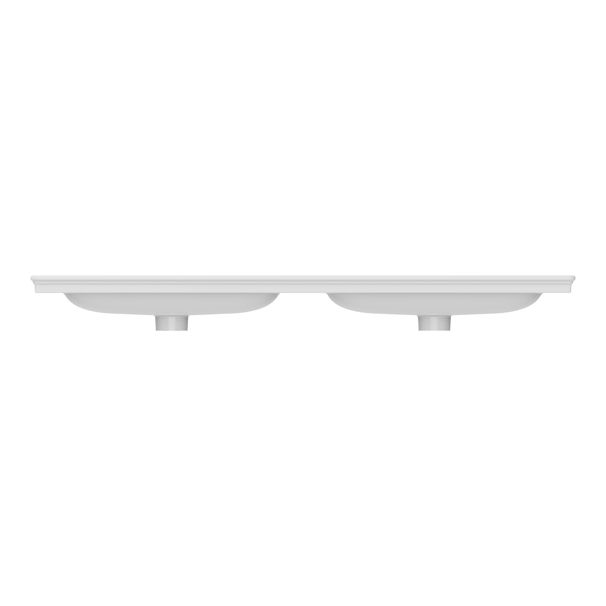 GoodHome Endell Gloss White Rectangular Double Vanity Basin (W)123.6cm