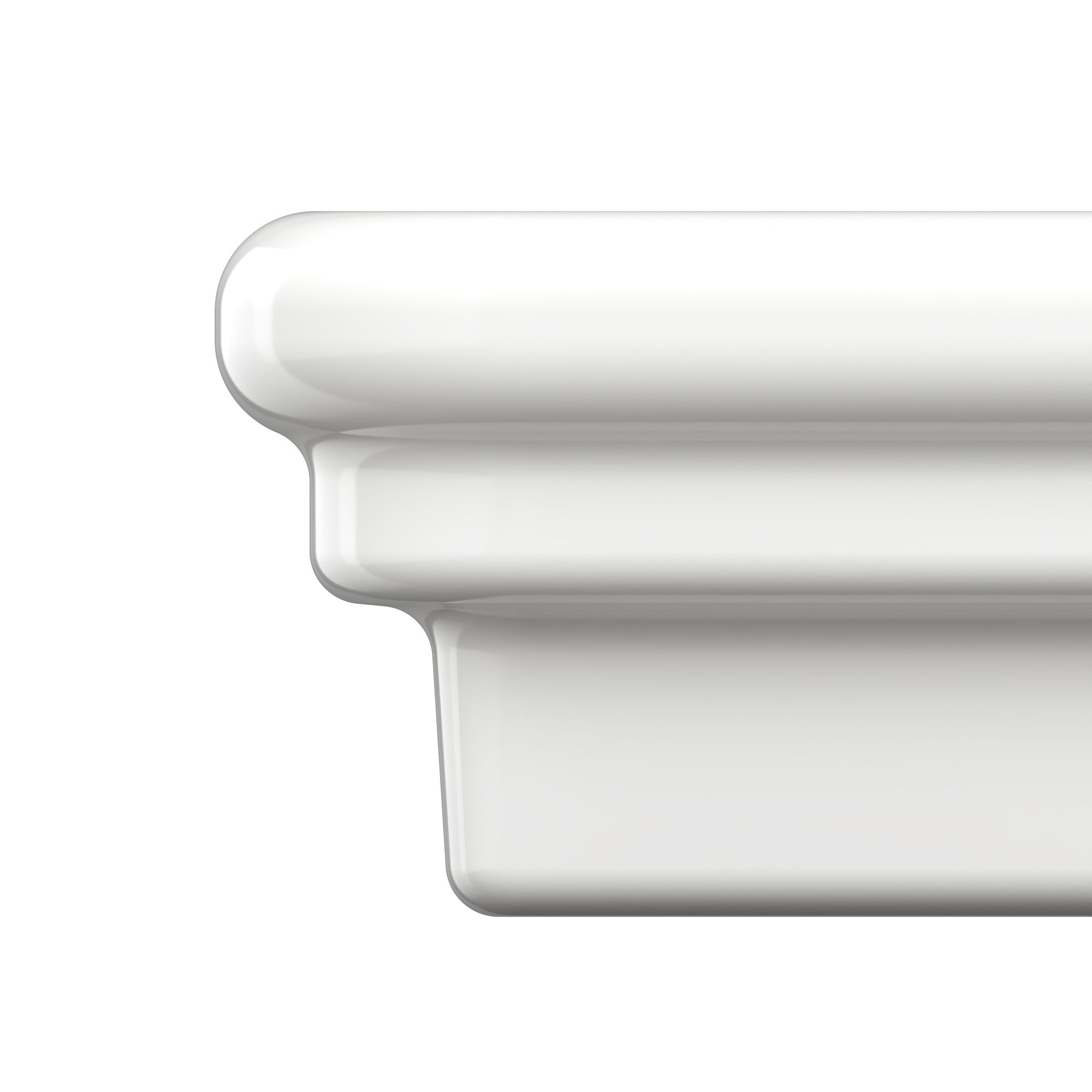 GoodHome Endell Gloss White Rectangular Double Vanity Basin (W)123.6cm