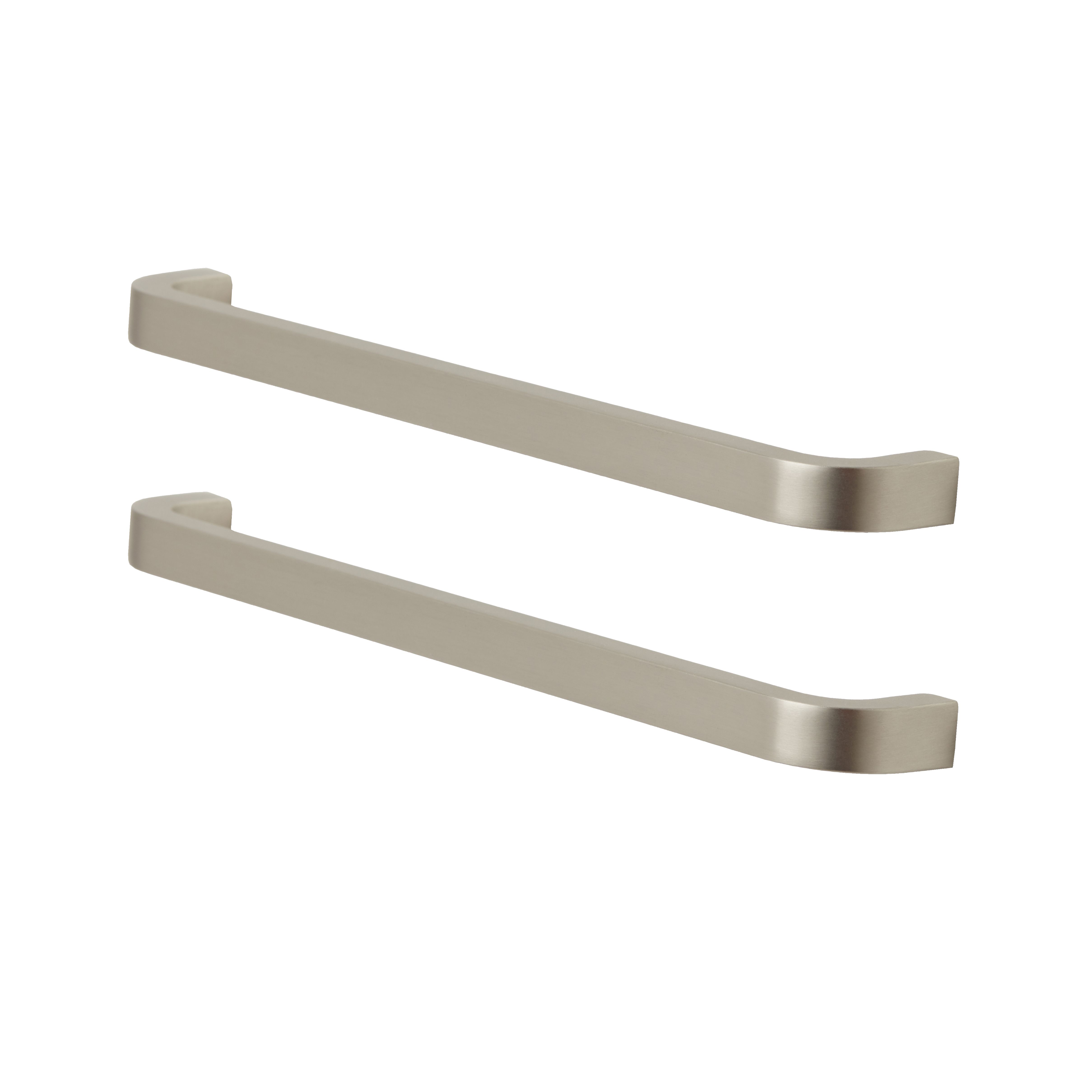 GoodHome Epazote Nickel effect Kitchen cabinets Handle (L)20cm