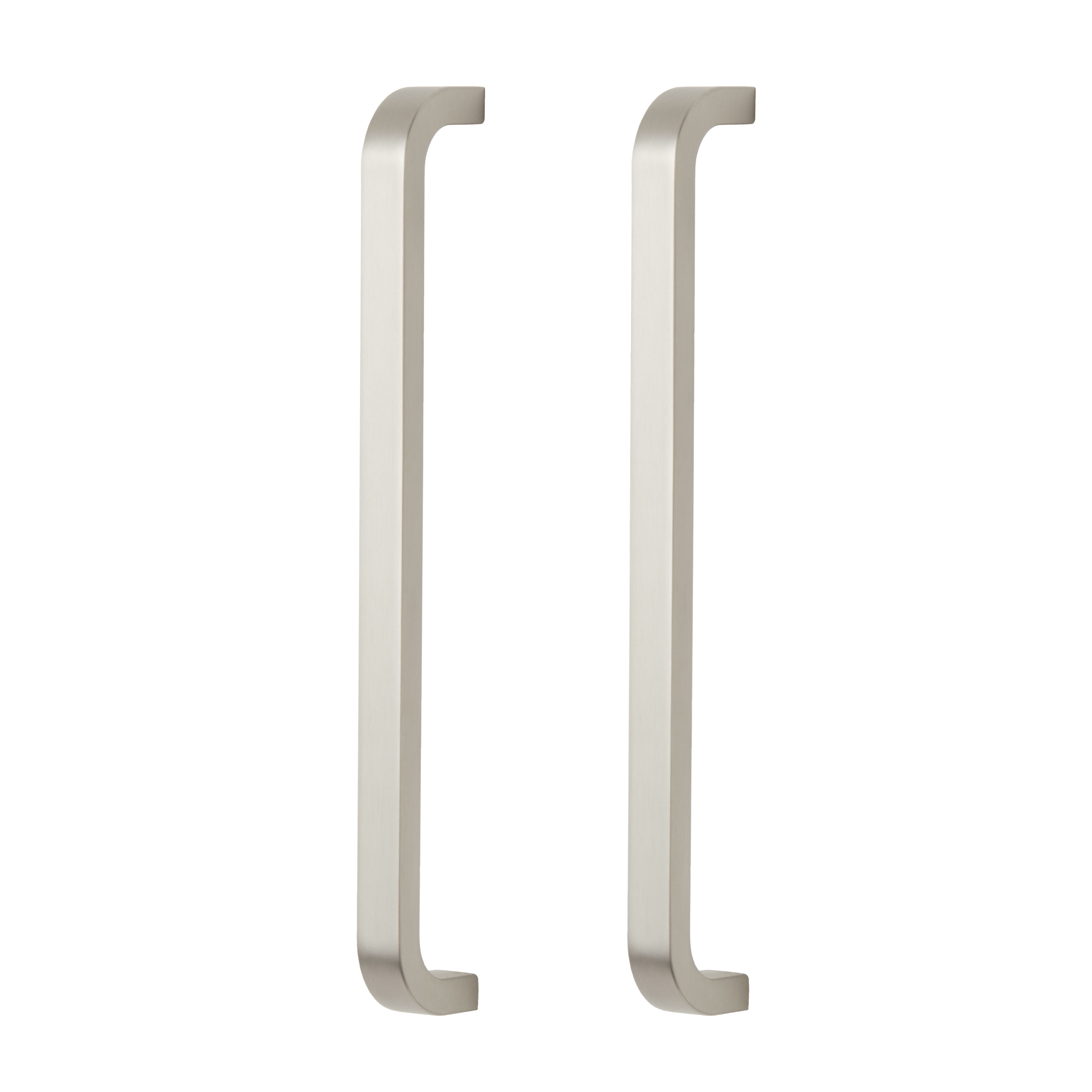 GoodHome Epazote Nickel effect Kitchen cabinets Handle (L)20cm