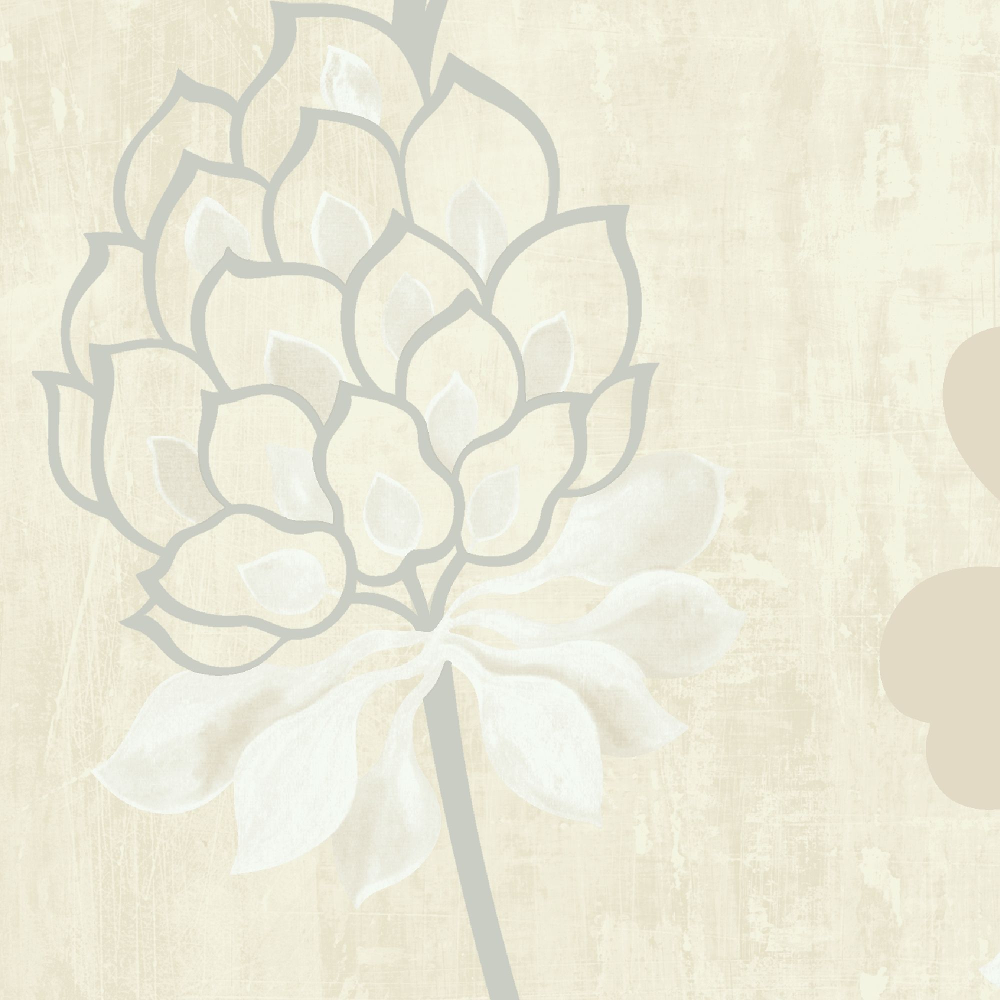 GoodHome Erosa Cream & grey Floral Glitter effect Textured Wallpaper Sample