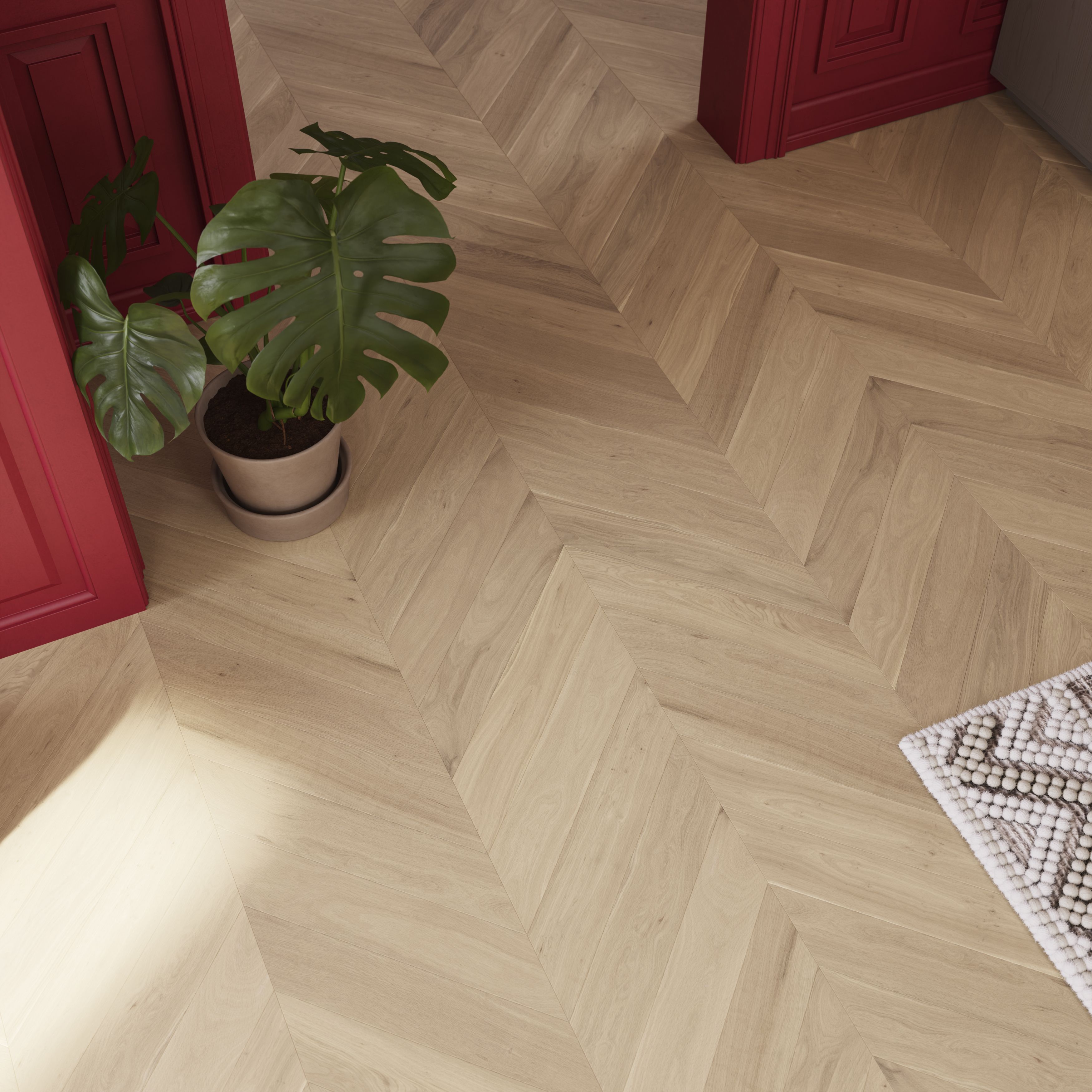 GoodHome Eslov Natural wood effect Oak & poplar Engineered Real wood top layer flooring, 1.75m² Pack of 36