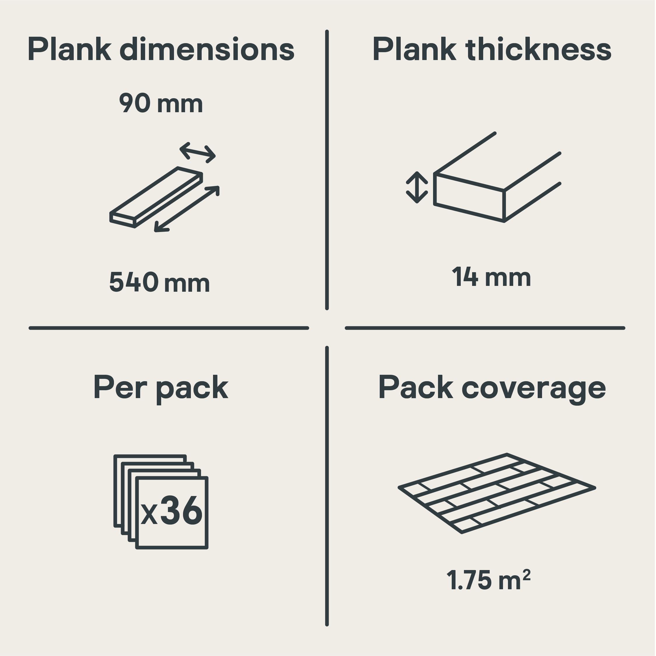GoodHome Eslov Natural wood effect Oak & poplar Engineered Real wood top layer flooring, 1.75m² Pack of 36