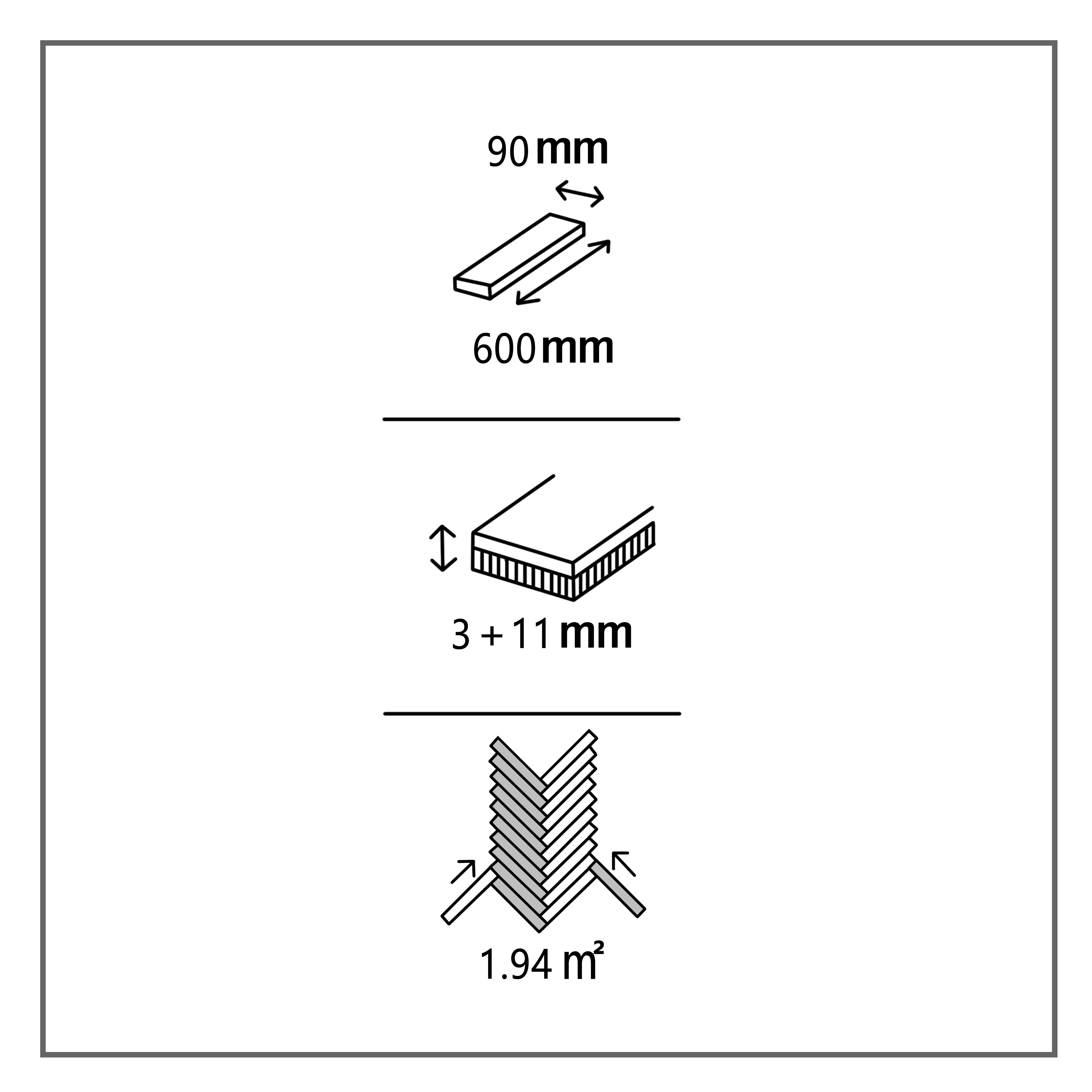 GoodHome Eslov Natural wood effect Wood Real wood top layer flooring, 1.94m² Pack of 36