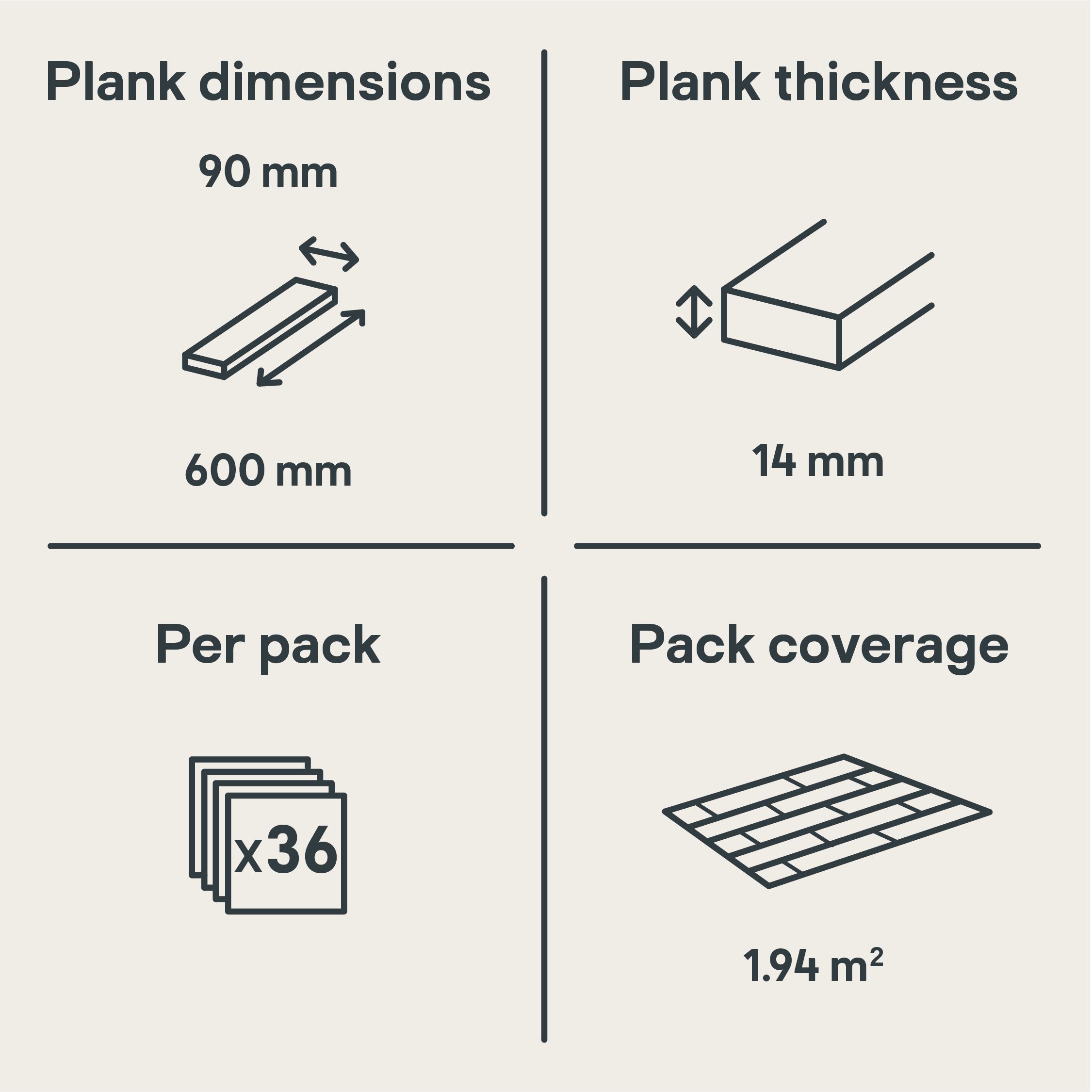 GoodHome Eslov Natural wood effect Wood Real wood top layer flooring, 1.94m² Pack of 36