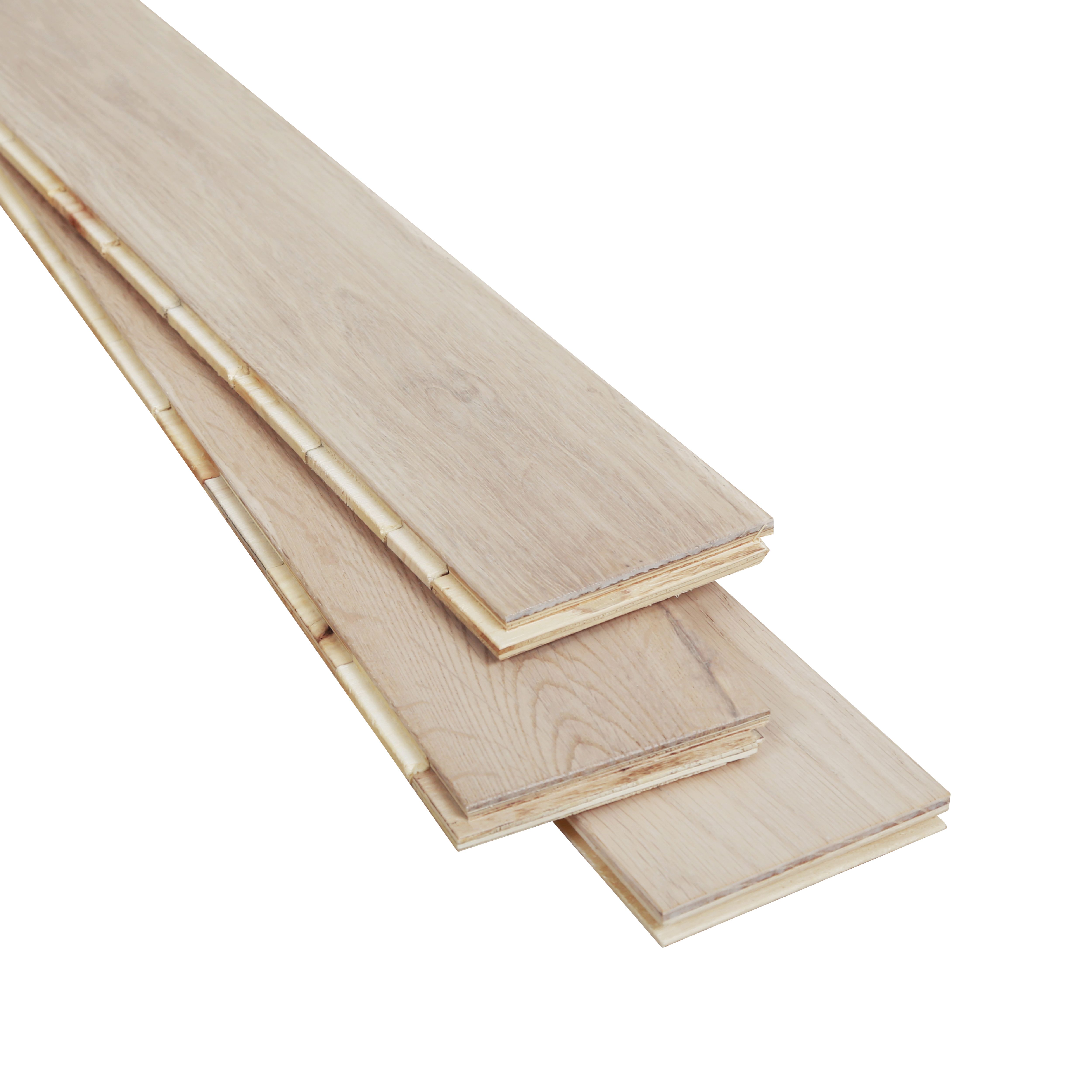 GoodHome Eslov Natural wood effect Wood Real wood top layer flooring, 1.94m² Pack of 36