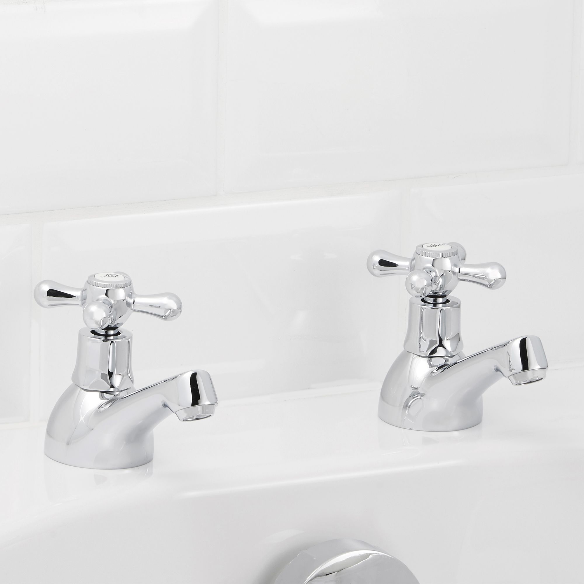 GoodHome Etel Bath Pillar Tap, Pack of 2