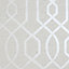 GoodHome Euclea Art deco Silver effect Textured Wallpaper Sample
