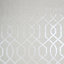 GoodHome Euclea Art deco Silver effect Textured Wallpaper Sample