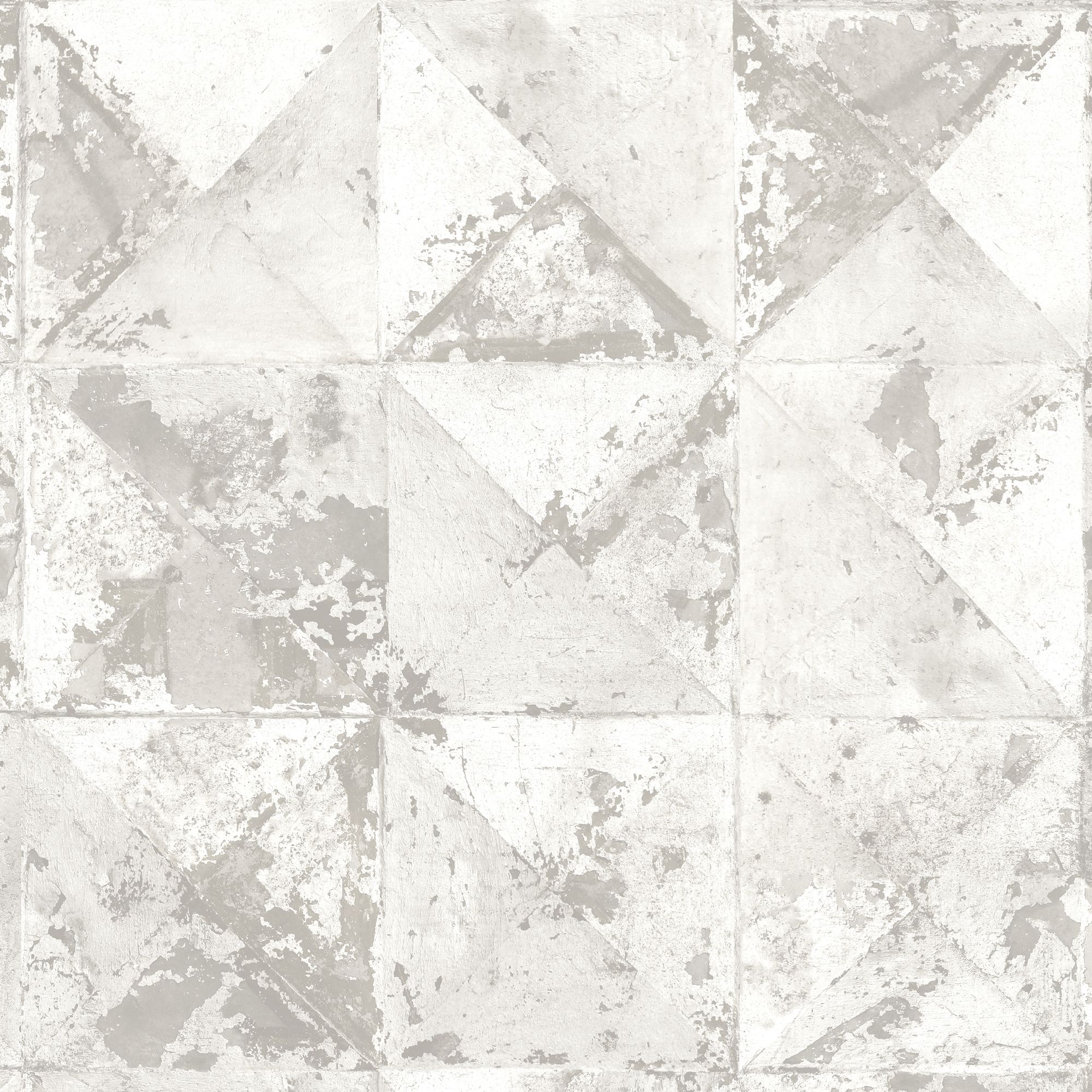 GoodHome Eudya Grey & white Metallic effect Geometric Textured Wallpaper