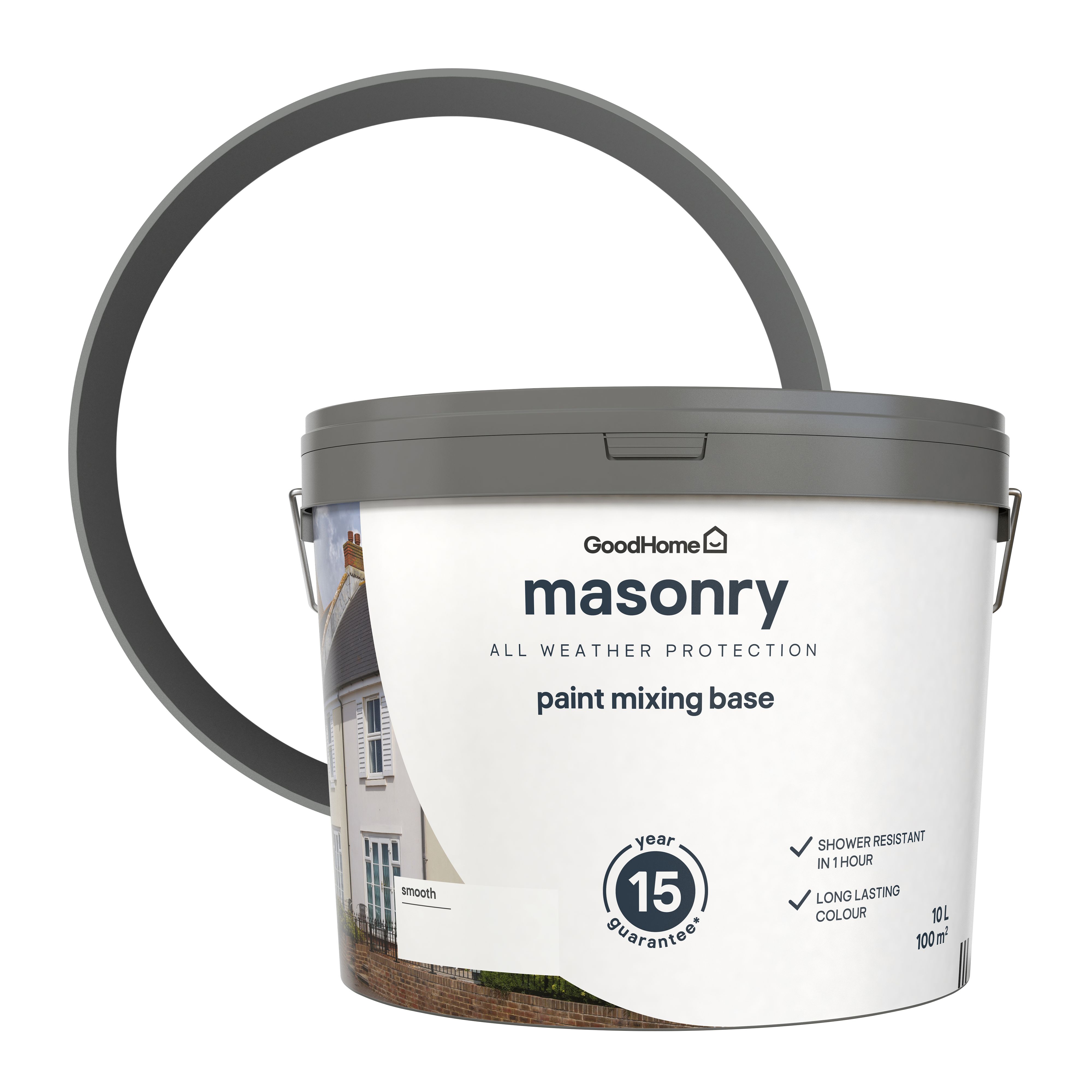 GoodHome Exterior Masonry Matt Paint, Base C, 10L