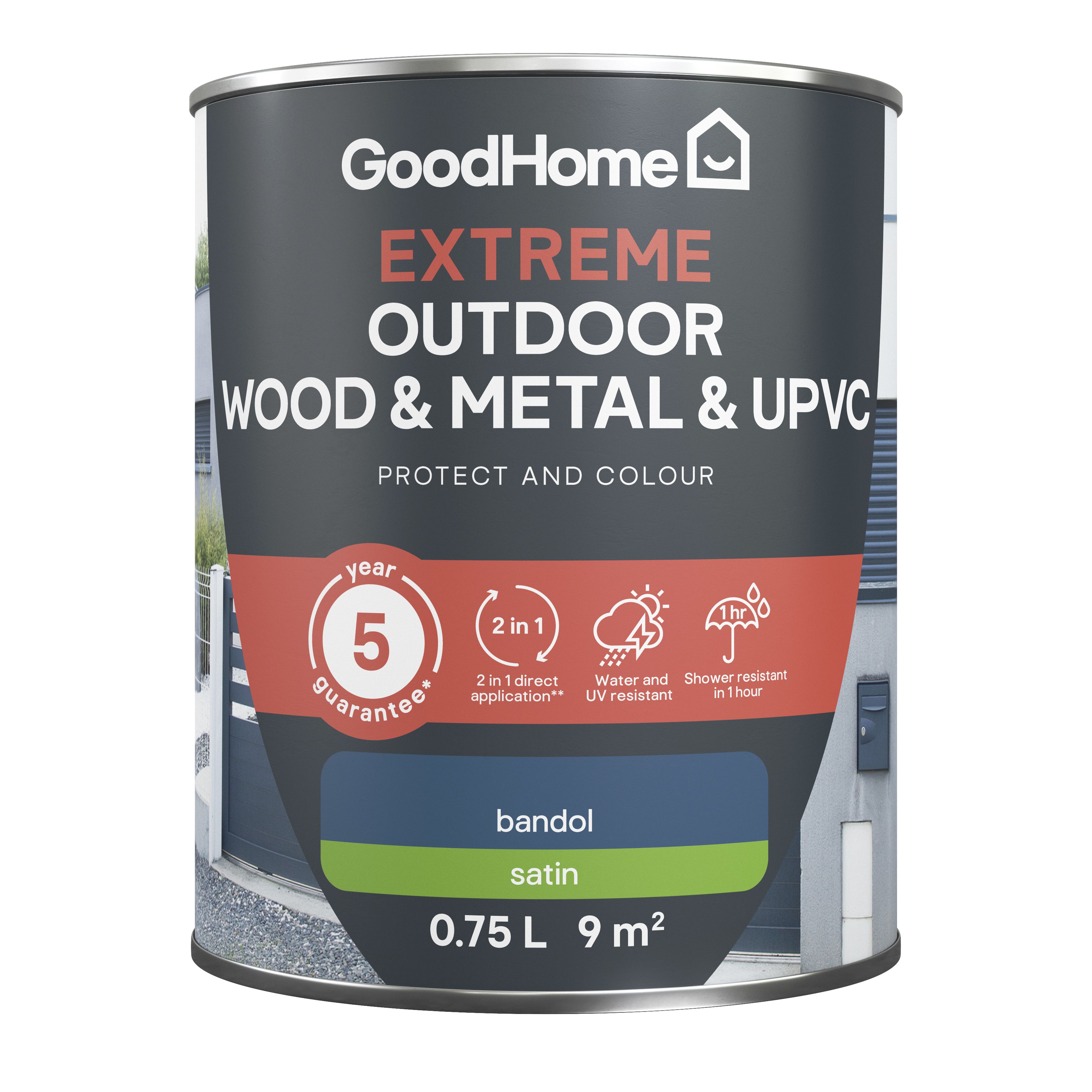 GoodHome Extreme Outdoor Bandol Satinwood Multi-surface paint, 750ml