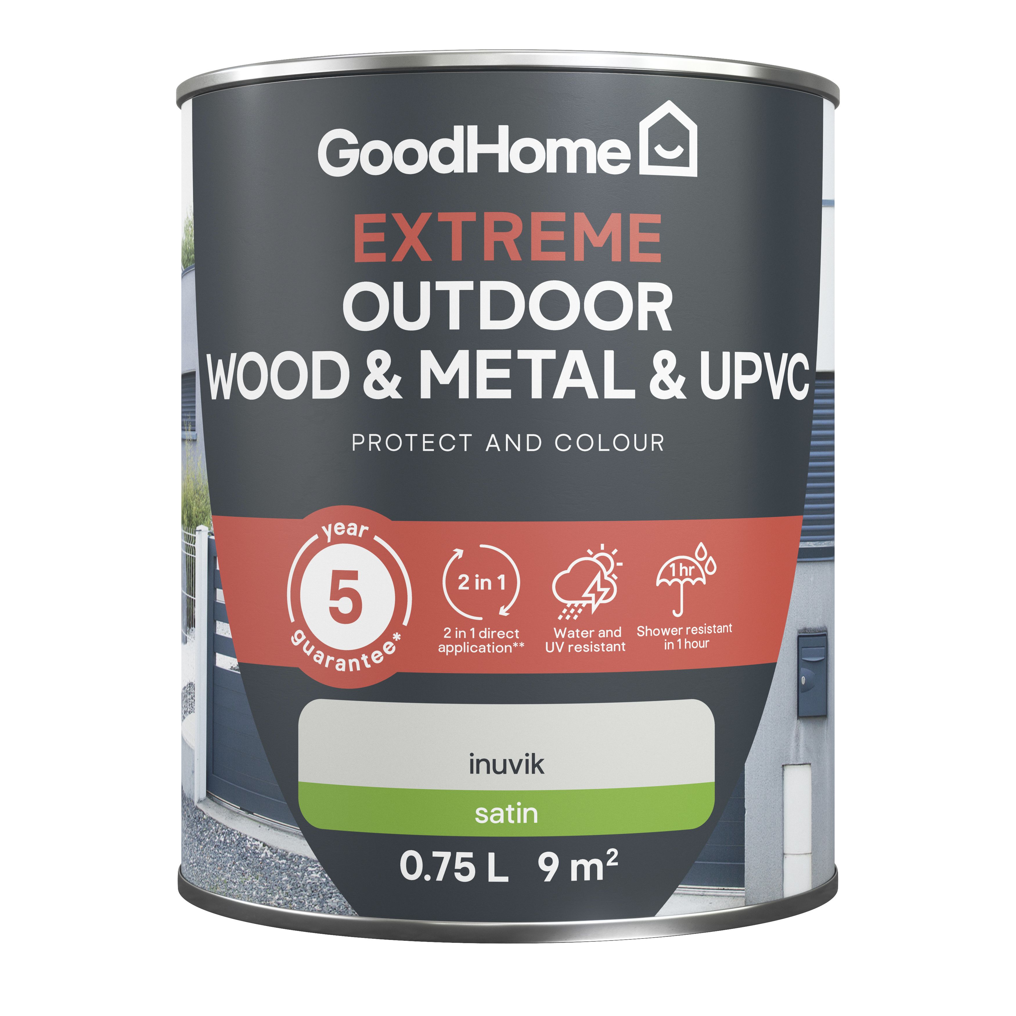 GoodHome Extreme Outdoor Inuvik Satinwood Multi-surface paint, 750ml