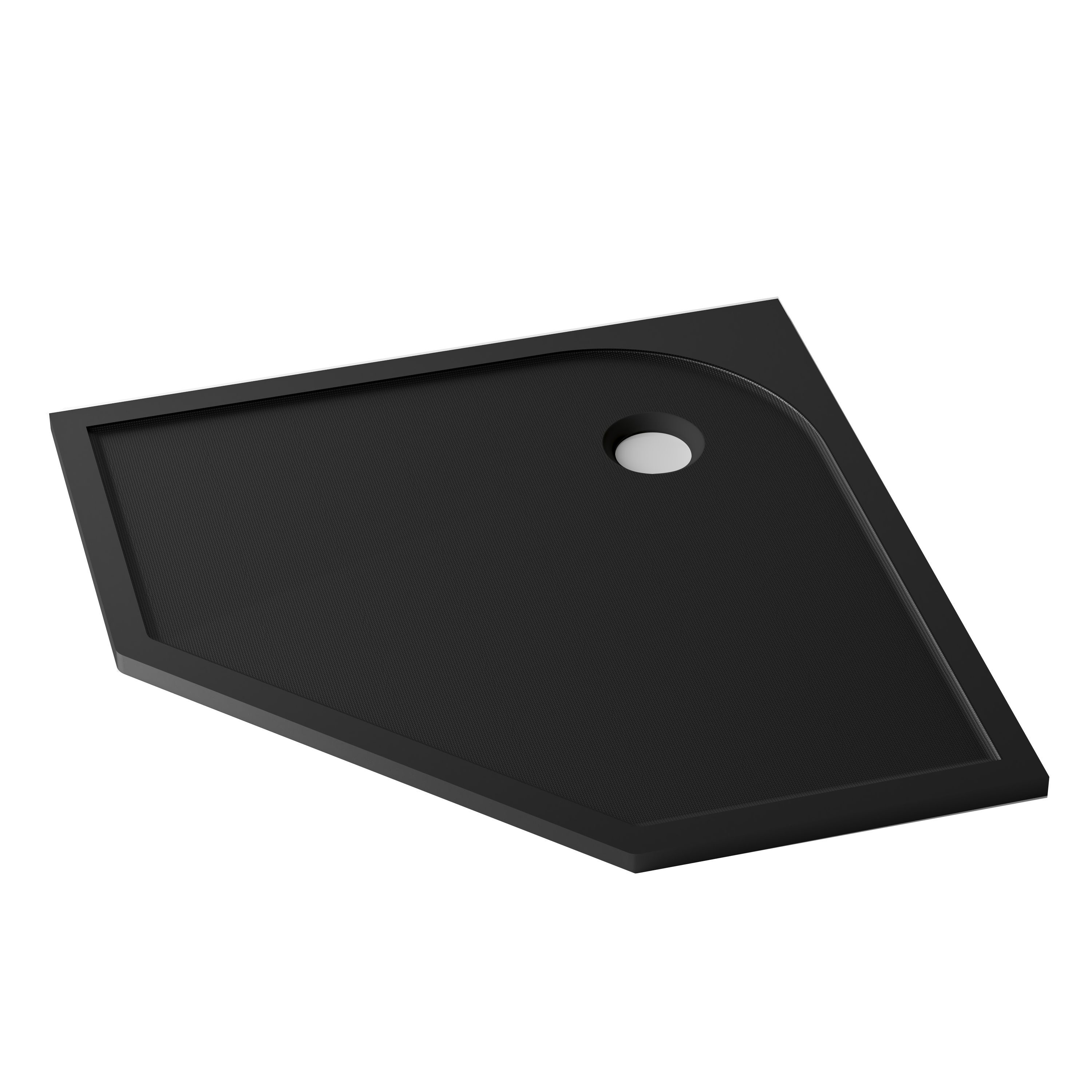 GoodHome Ezili Black Left or right Corner Shower Enclosure & tray with Hinged door (H)195cm (W)89cm (D)89cm