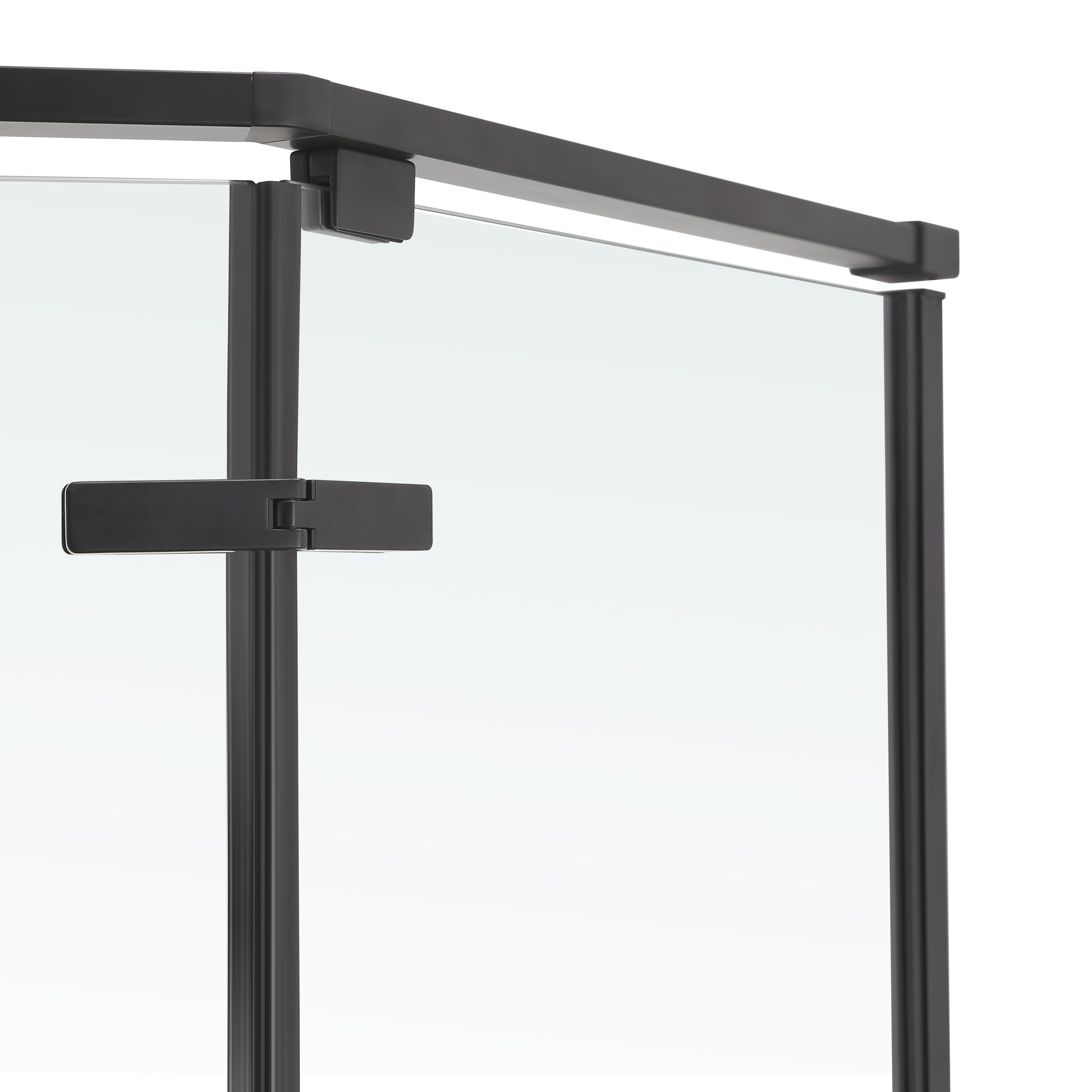 GoodHome Ezili Black Left or right Corner Shower Enclosure & tray with Hinged door (H)195cm (W)89cm (D)89cm