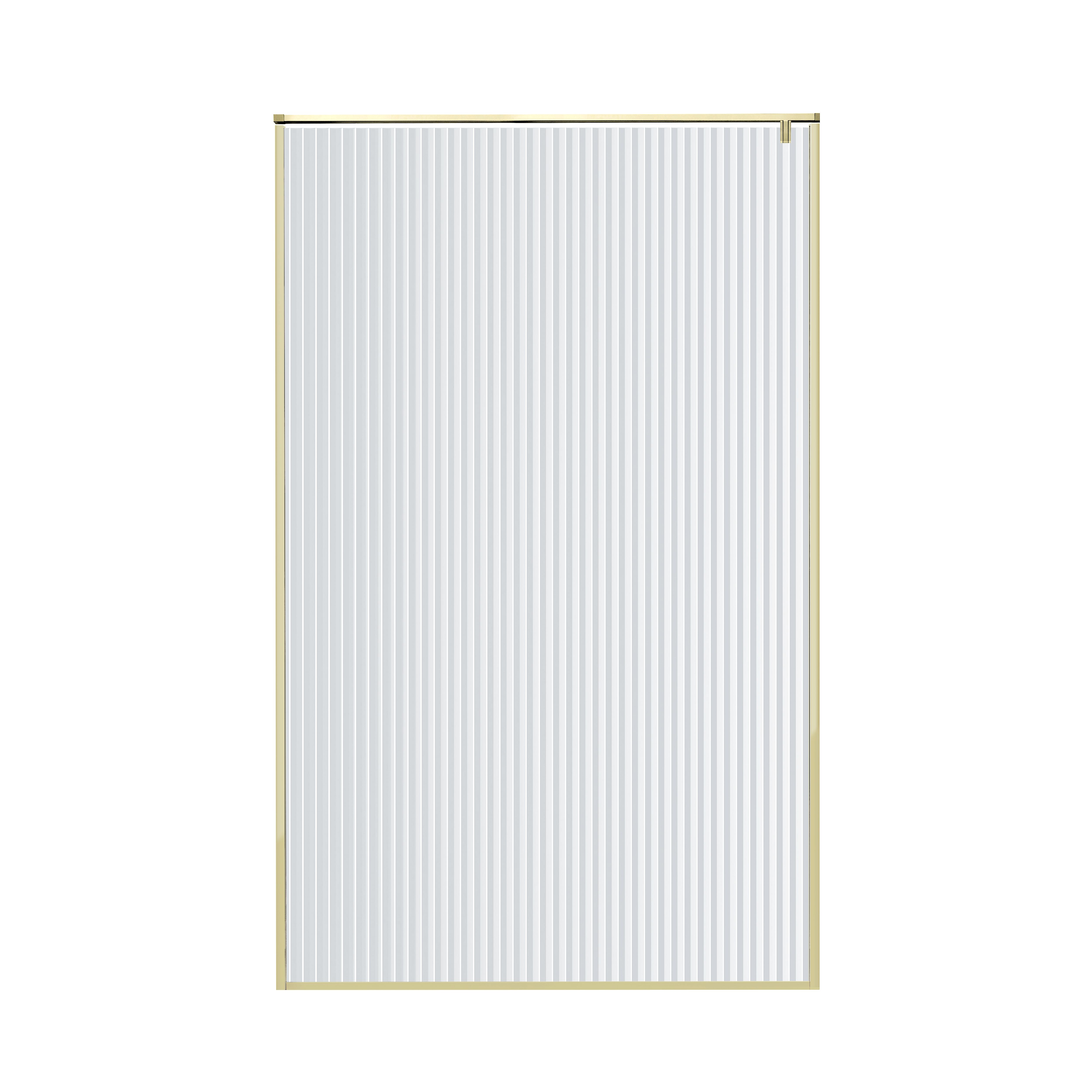 GoodHome Ezili Brass effect Textured glass Fixed Walk-in Front Shower panel (H)195cm (W)119cm
