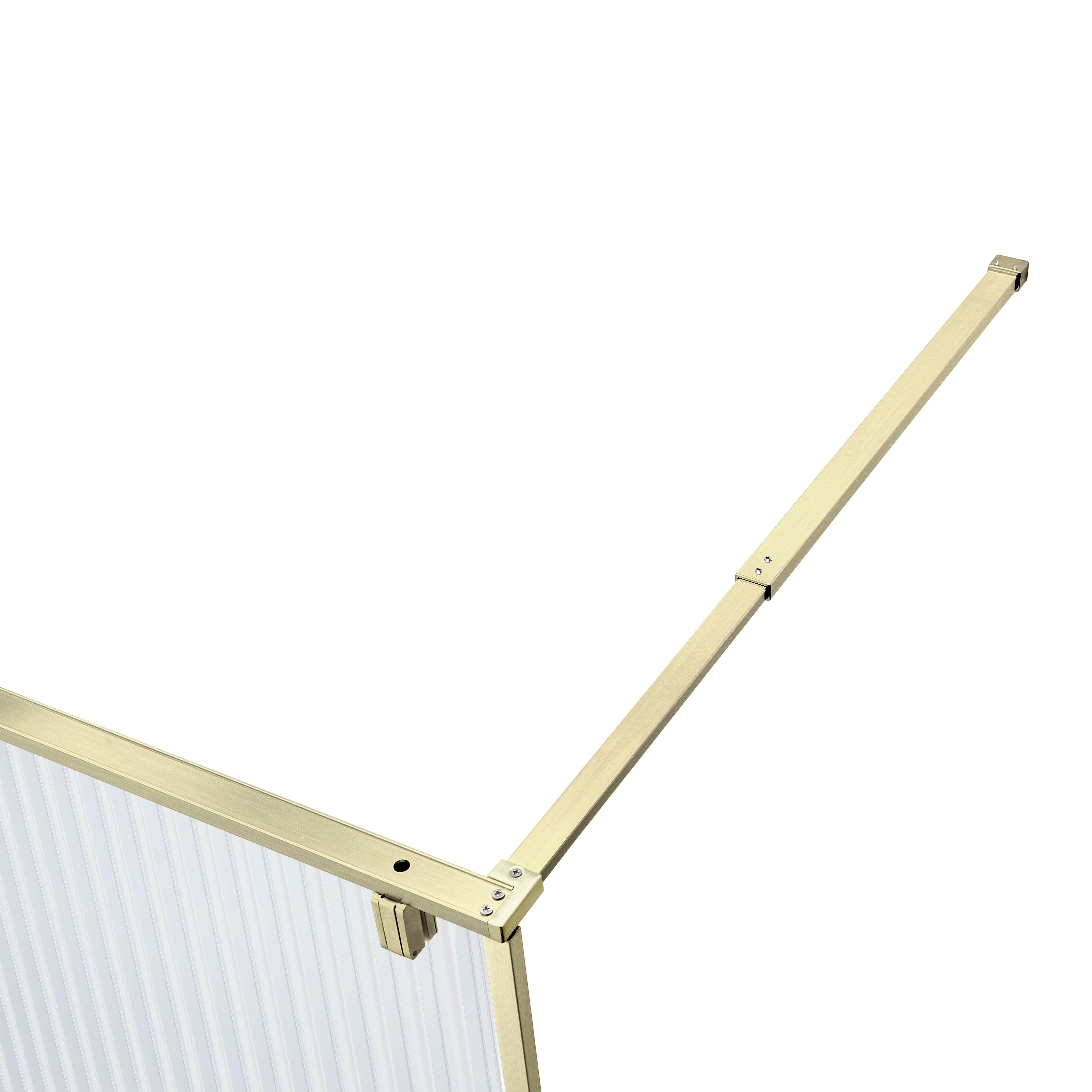GoodHome Ezili Brass effect Textured glass Fixed Walk-in Front Shower panel (H)195cm (W)119cm