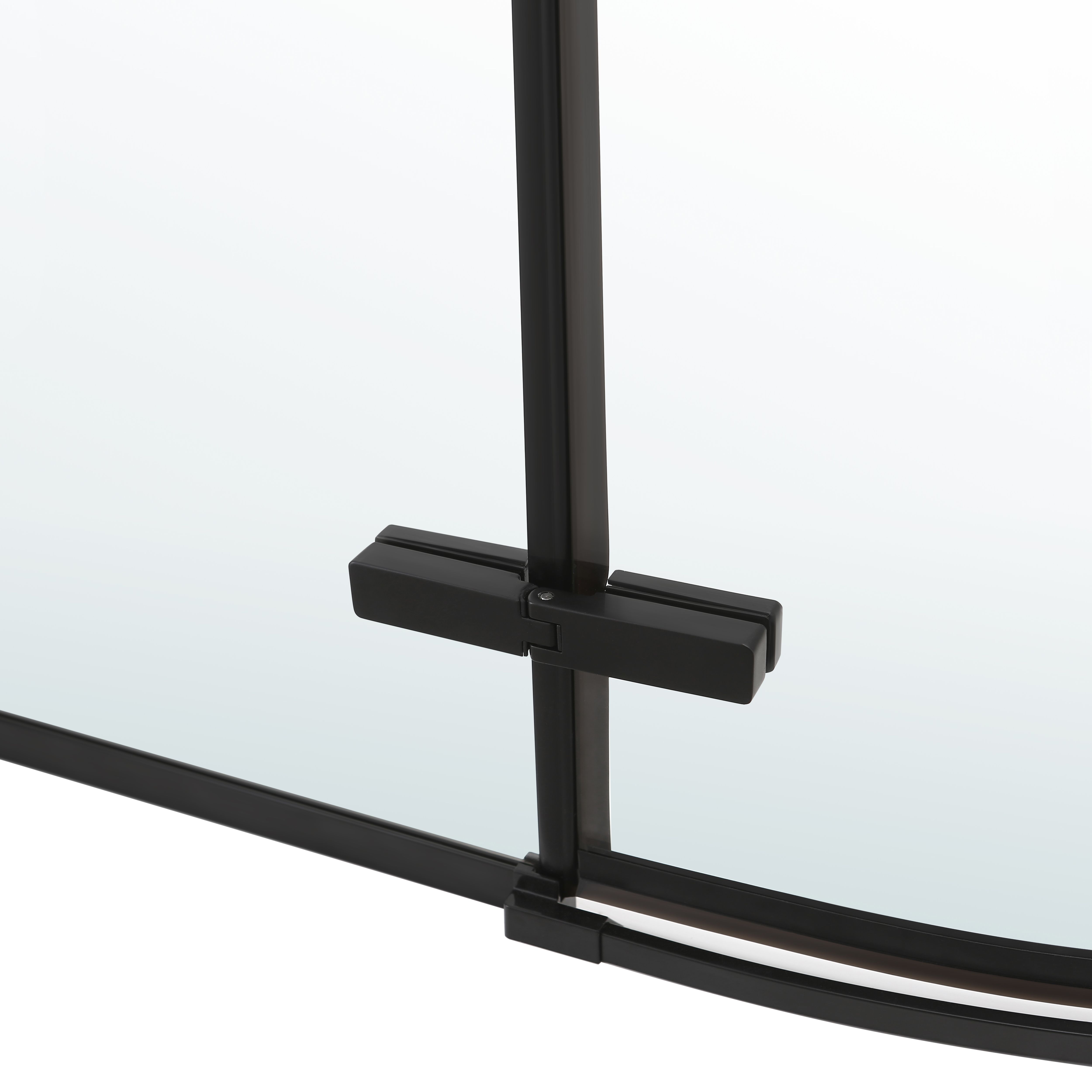 GoodHome Ezili Clear Black Universal Corner Shower enclosure with Hinged door (W)89cm (D)89cm