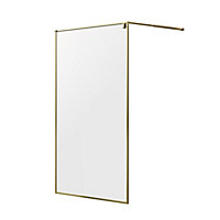 GoodHome Ezili Clear glass Fixed Walk-in Front Shower panel (H)195cm (W)119cm