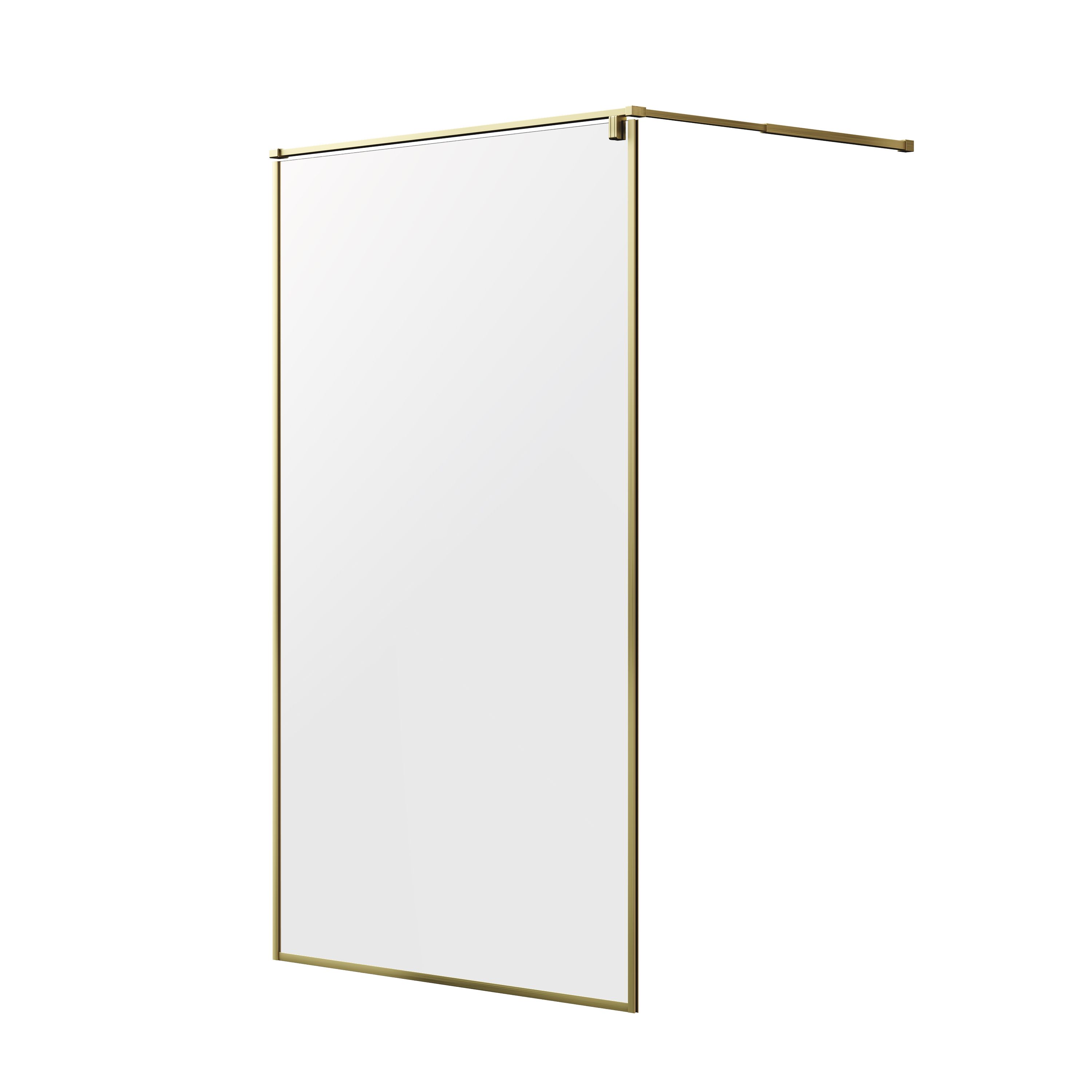 GoodHome Ezili Clear glass Fixed Walk-in Front Shower panel (H)195cm (W)119cm