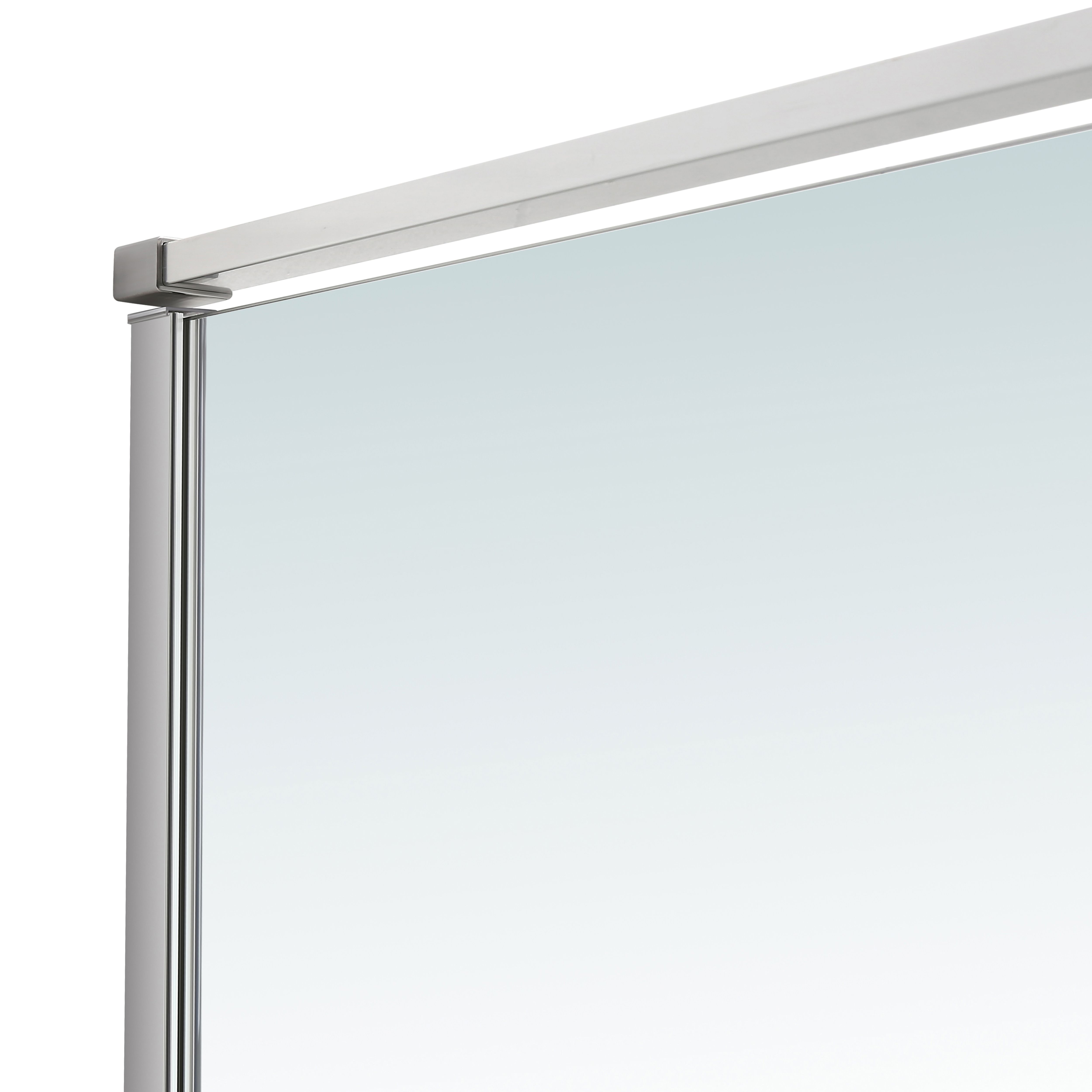 GoodHome Ezili Clear Minimal frame Walk-in Wet room glass screen (H)195cm (W)119cm