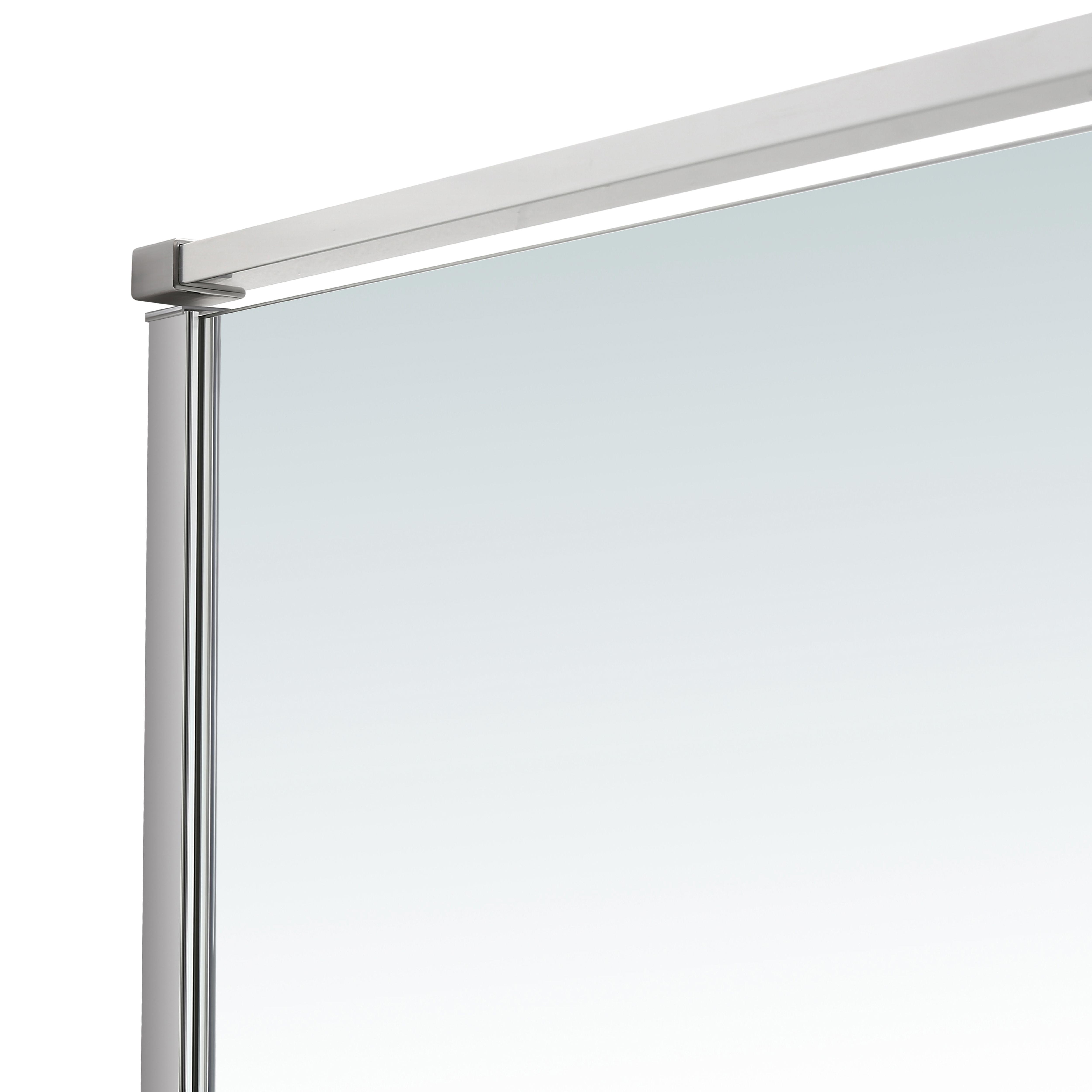 GoodHome Ezili Clear Minimal frame Walk-in Wet room glass screen (H)195cm (W)89cm