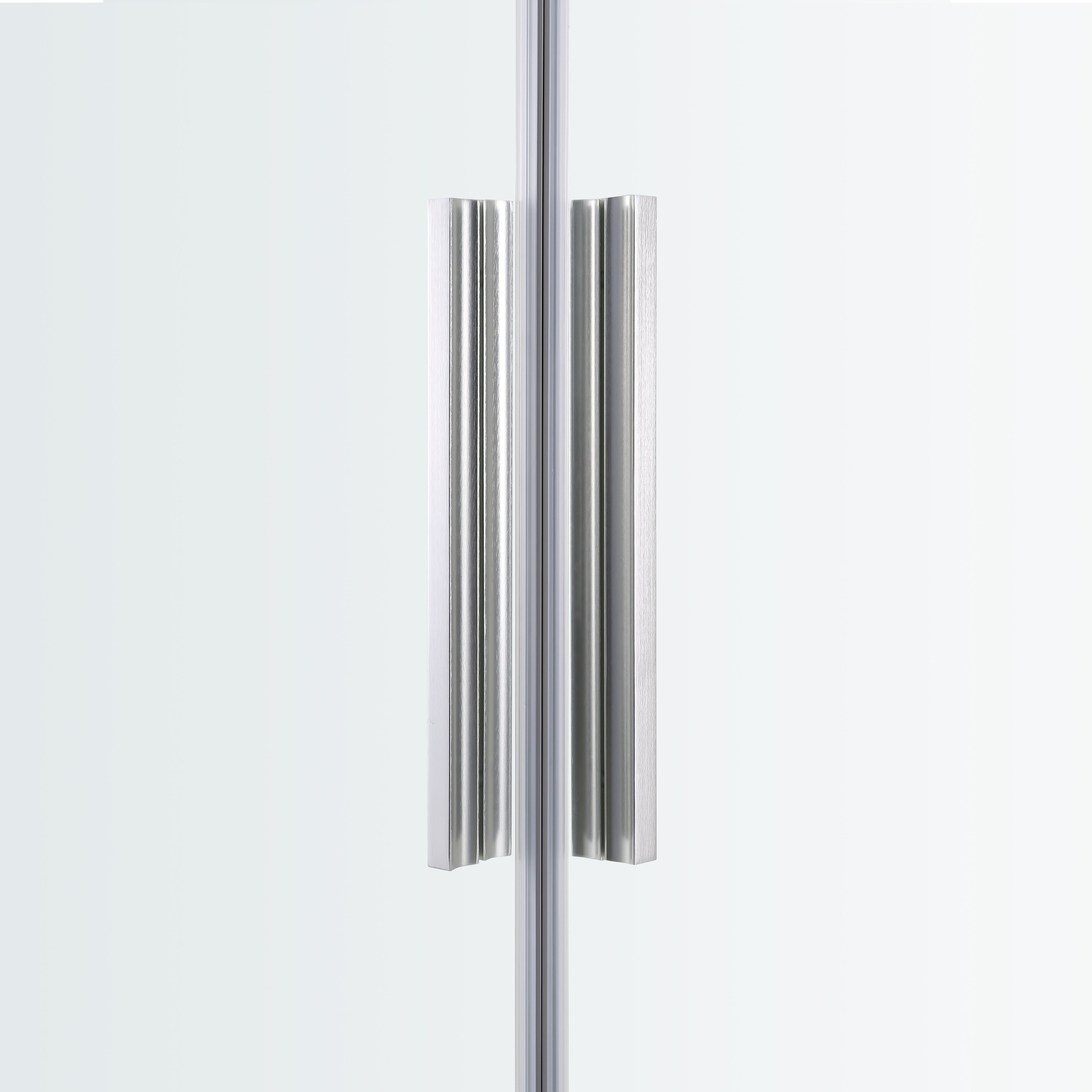 GoodHome Ezili Clear Silver effect Universal Corner Shower enclosure with Hinged door (W)79cm (D)79cm