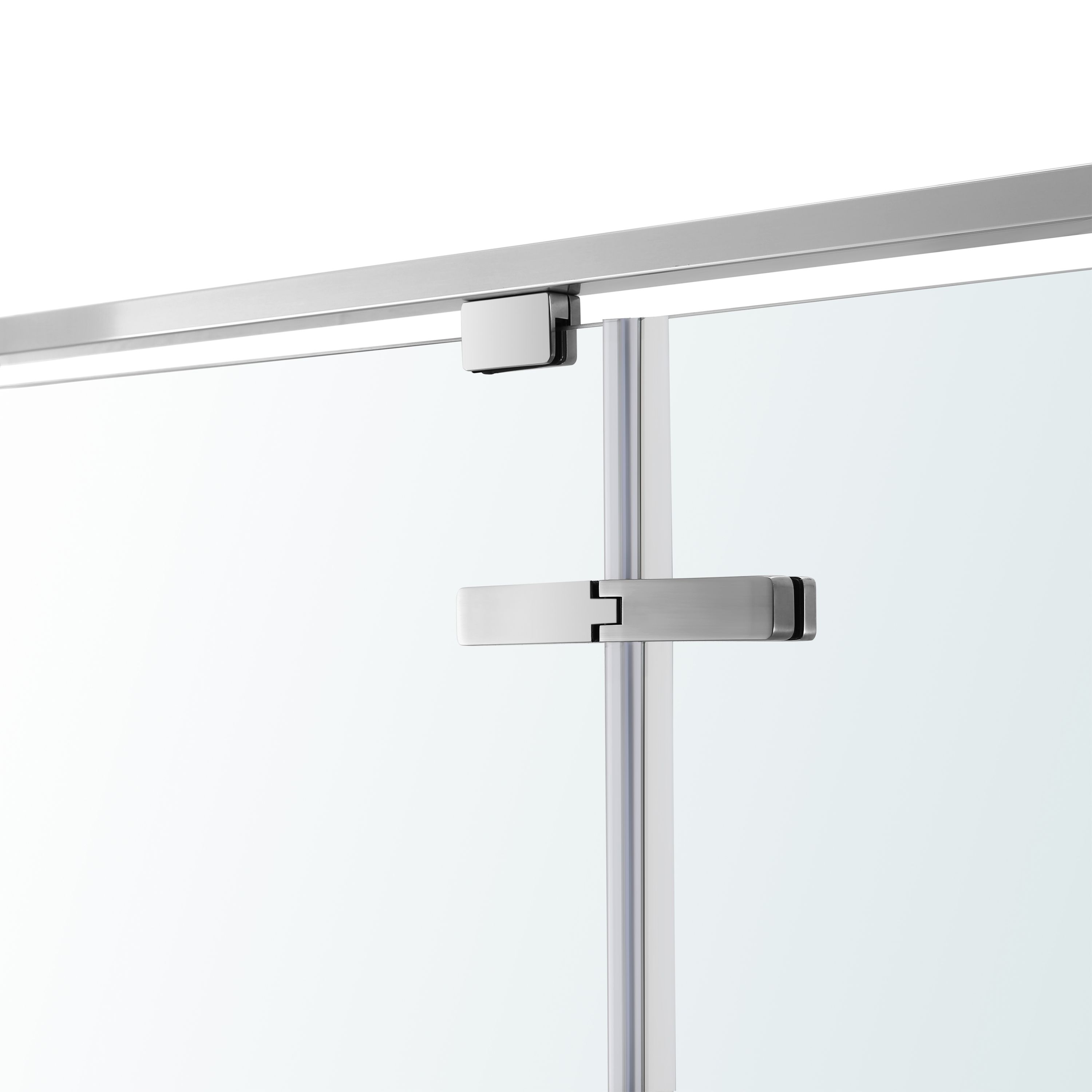 GoodHome Ezili Clear Silver effect Universal Corner Shower enclosure with Hinged door (W)79cm (D)79cm