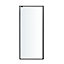 GoodHome Ezili Matt Black Clear glass Fixed Side Shower panel (H)195cm (W)90cm