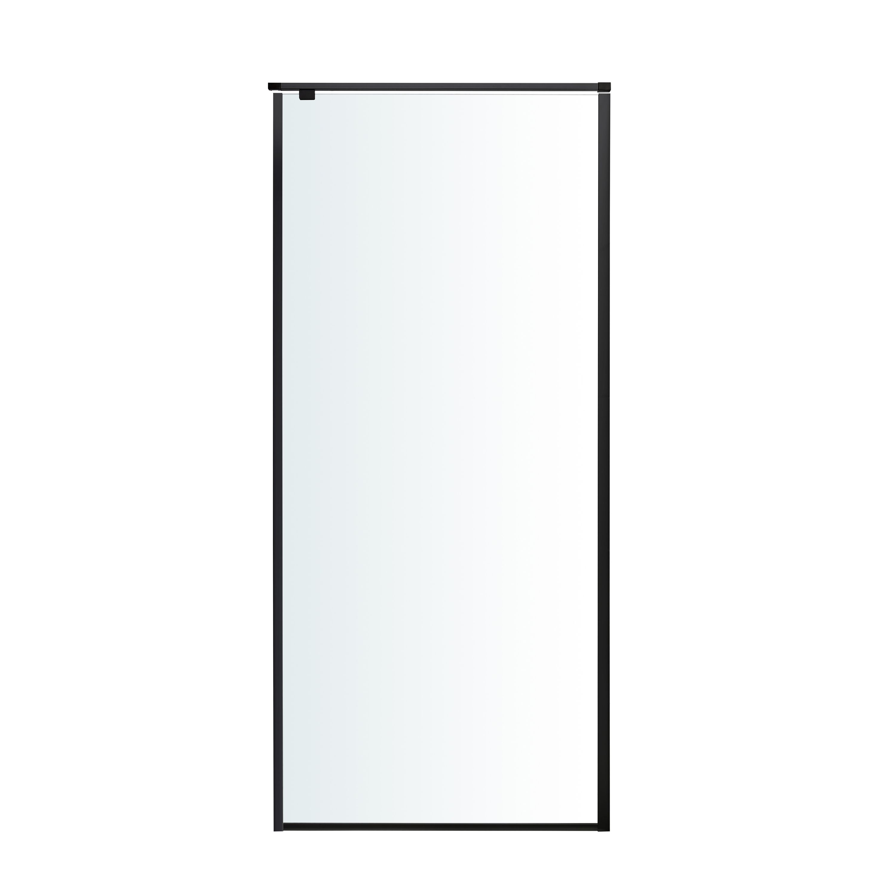 GoodHome Ezili Matt Black Clear glass Fixed Side Shower panel (H)195cm (W)90cm