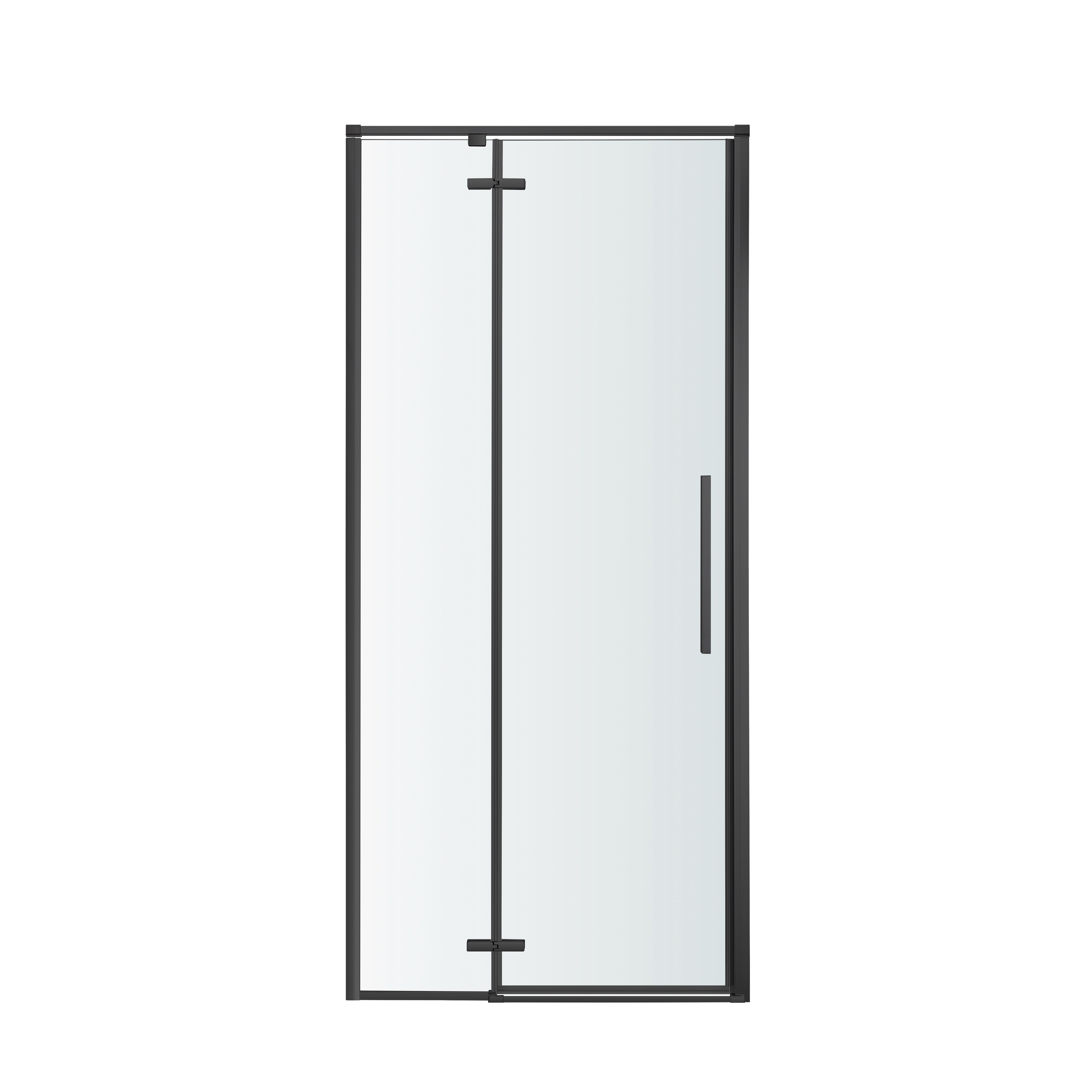 GoodHome Ezili Minimal frame Black Clear glass No design Hinged Shower Door (H)195cm (W)78cm
