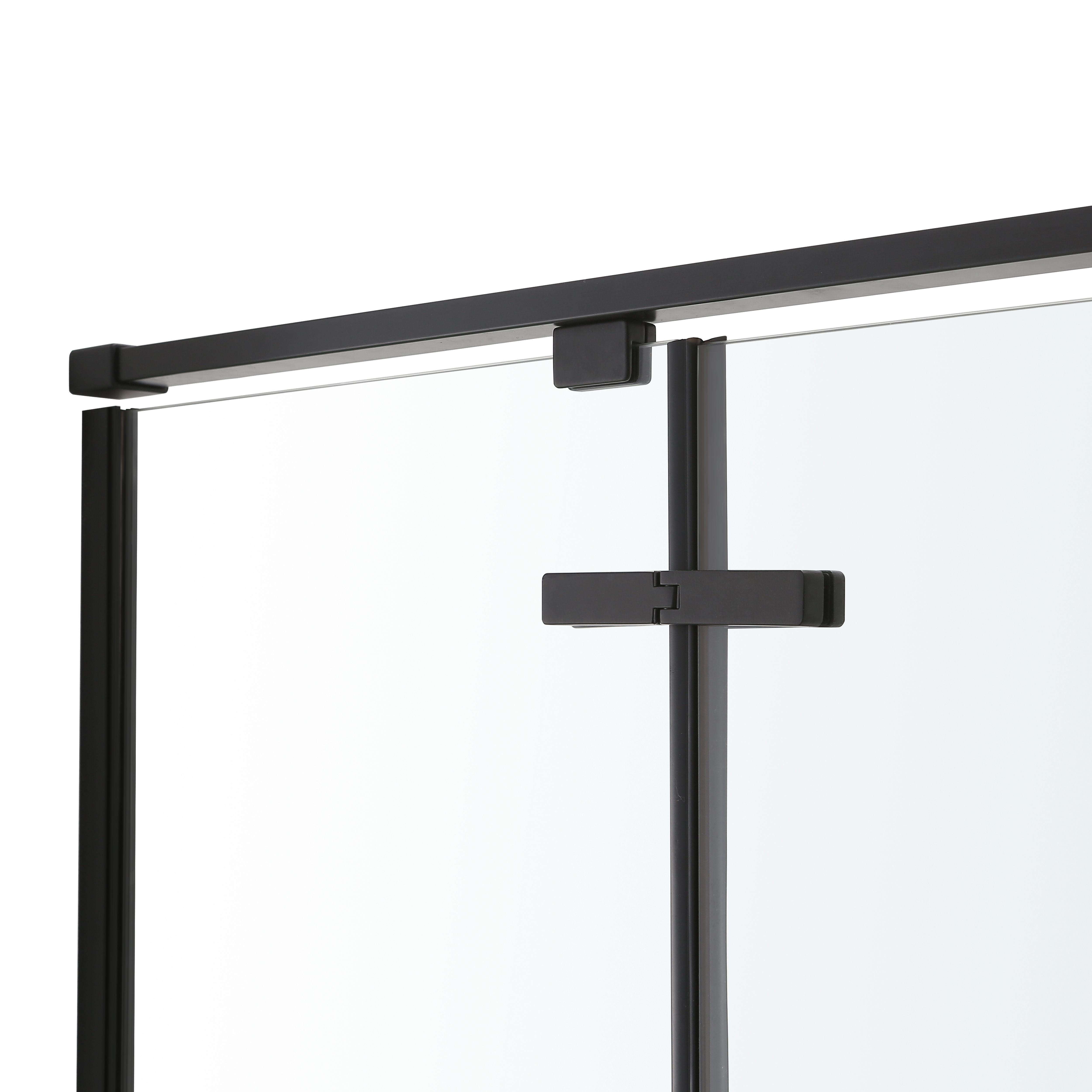GoodHome Ezili Minimal frame Black Clear glass No design Hinged Shower Door (H)195cm (W)78cm