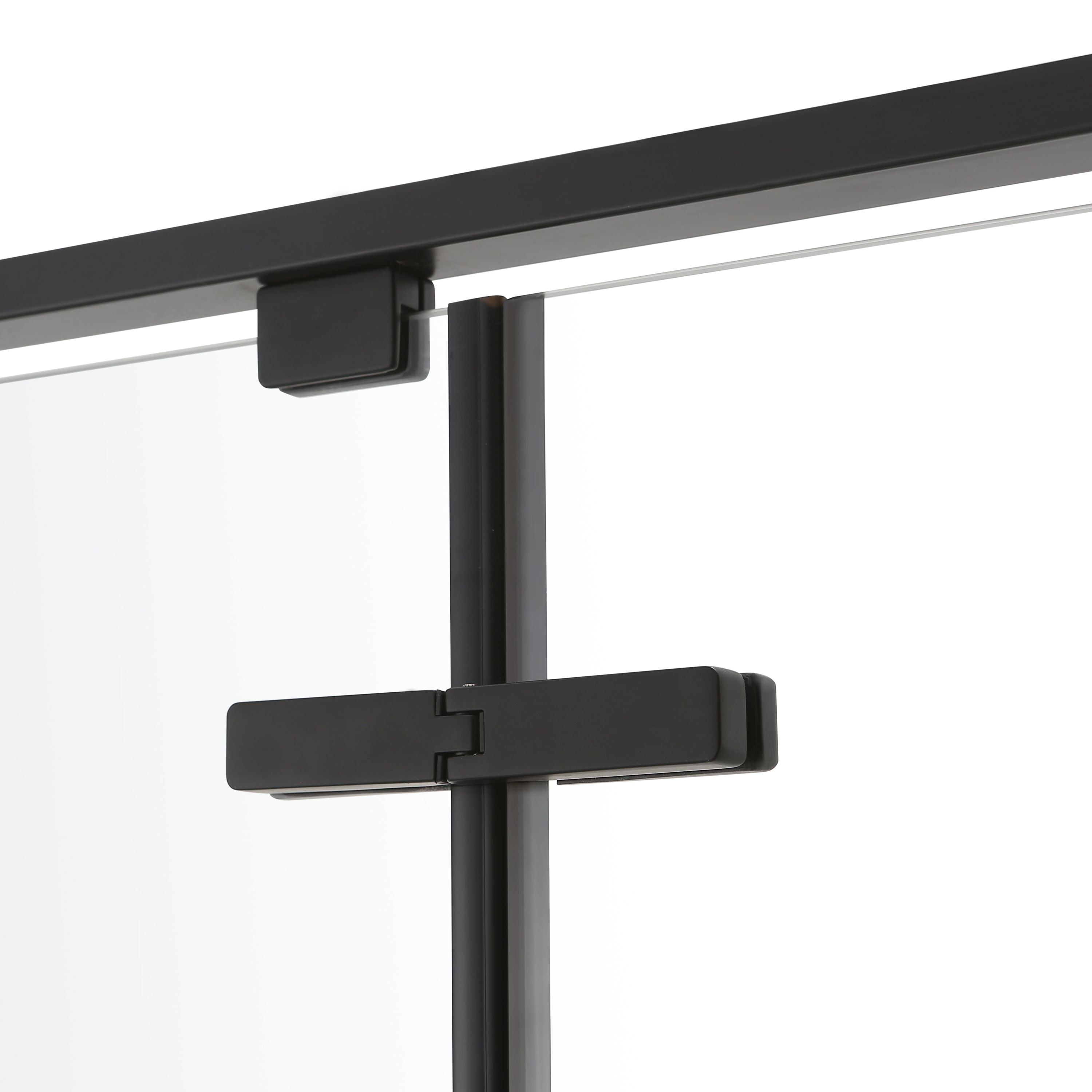 GoodHome Ezili Minimal frame Black Clear glass No design Hinged Shower Door (H)195cm (W)78cm