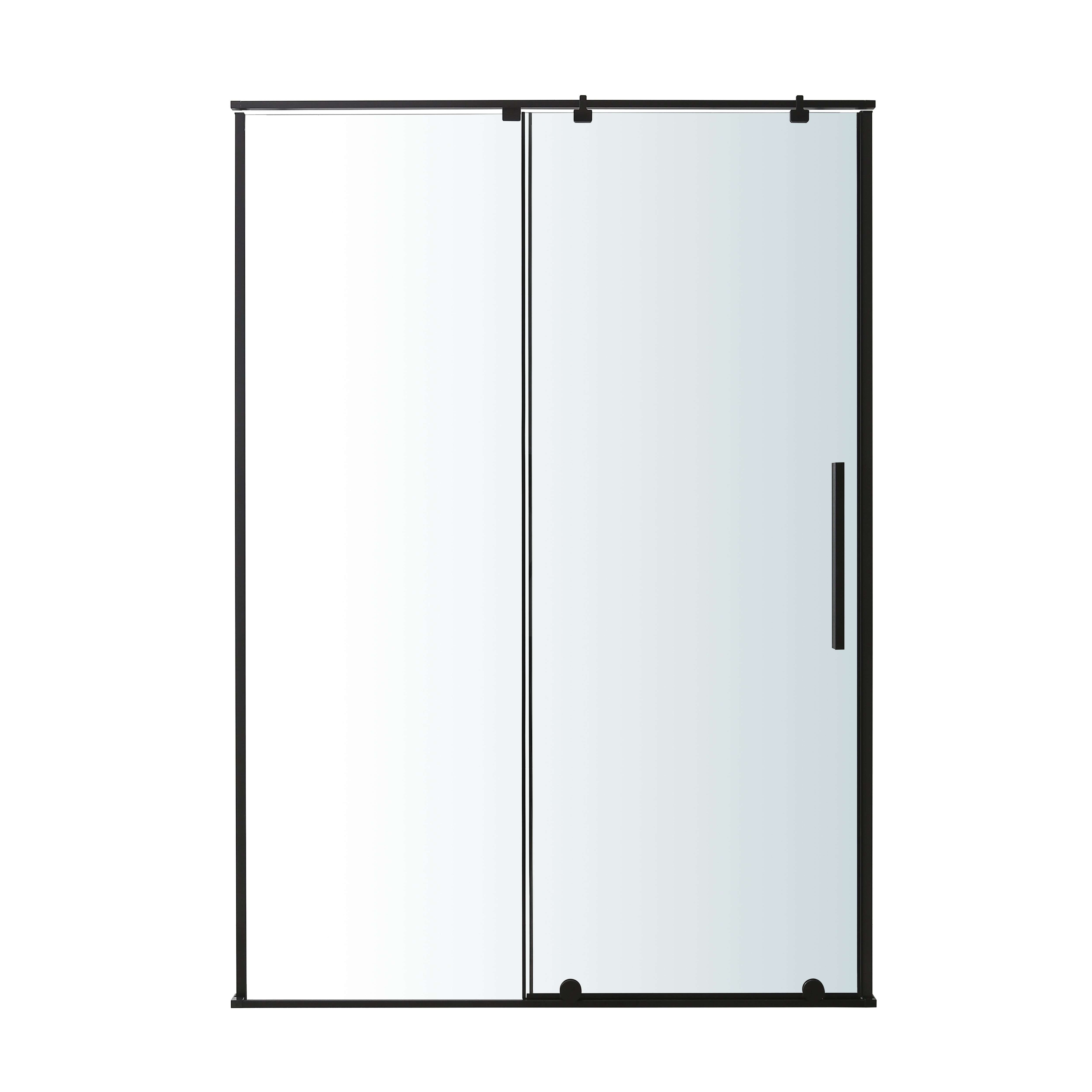 GoodHome Ezili Minimal frame Black Clear Sliding Shower Door (H)195cm (W)138cm