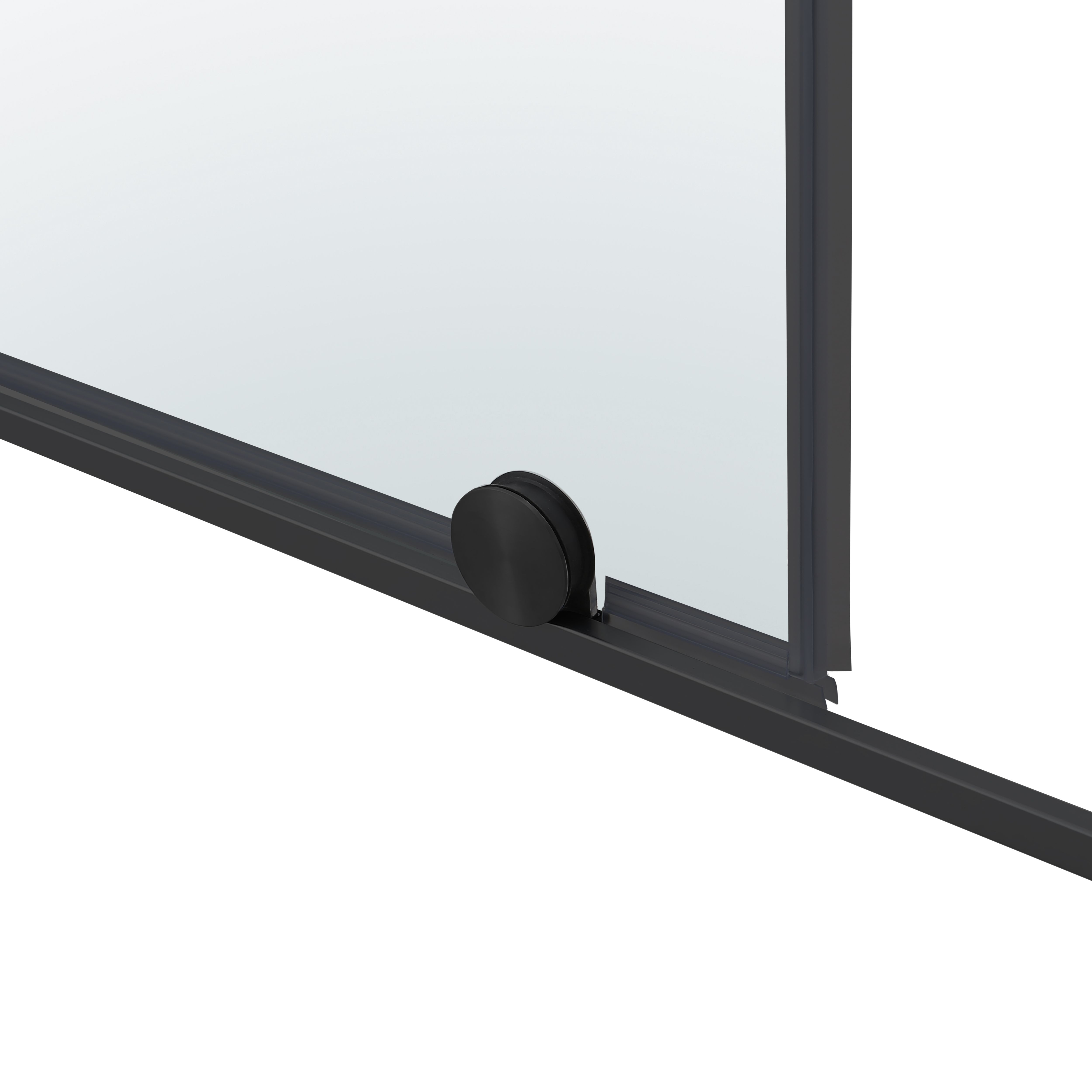 GoodHome Ezili Minimal frame Black Clear Sliding Shower Door (H)195cm (W)138cm